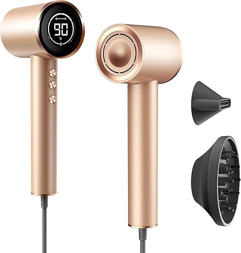 Secador de pelo, 110000 rpm, secador de soplado iónico negativo profesional de bajo ruido, secado rápido, cuidado de iones negativos, control de