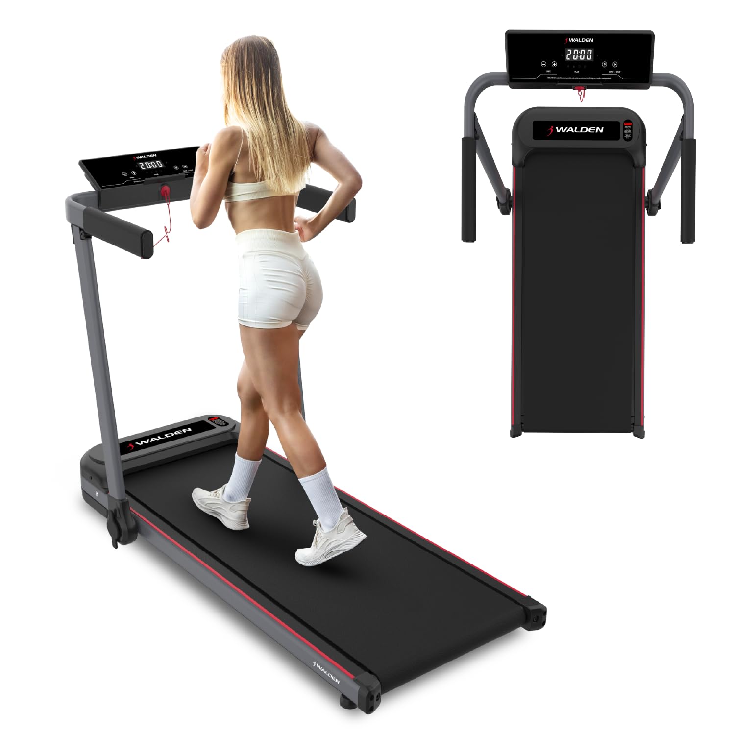Tapis roulant elettrico casa pieghevole 1-2,5 CV 12 programmi preimpostati display LCD 1-10 km/h F2800DE