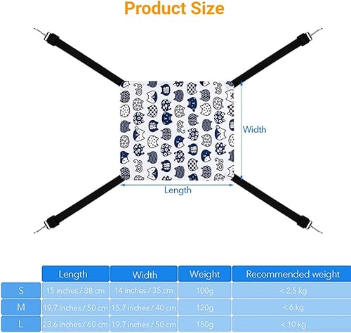 Miniatura 4 de Hamaca para gatos con correas ajustables para el hombro, hamaca colgante de doble cara disponible para mascotas, hamaca colgante para cama, reposo
