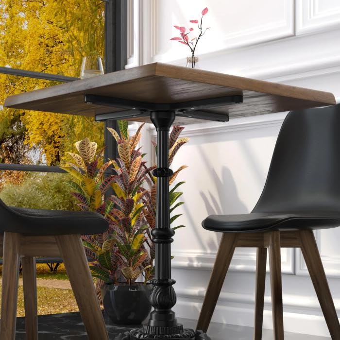 Paris | Bistro Tischgestell | Schwarz | 3 Fuß: Ø 50 cm | Säule: 72 cm | Gusseisen | Gesamthöhe: 72cm | max: Ø60cm Tischplatte