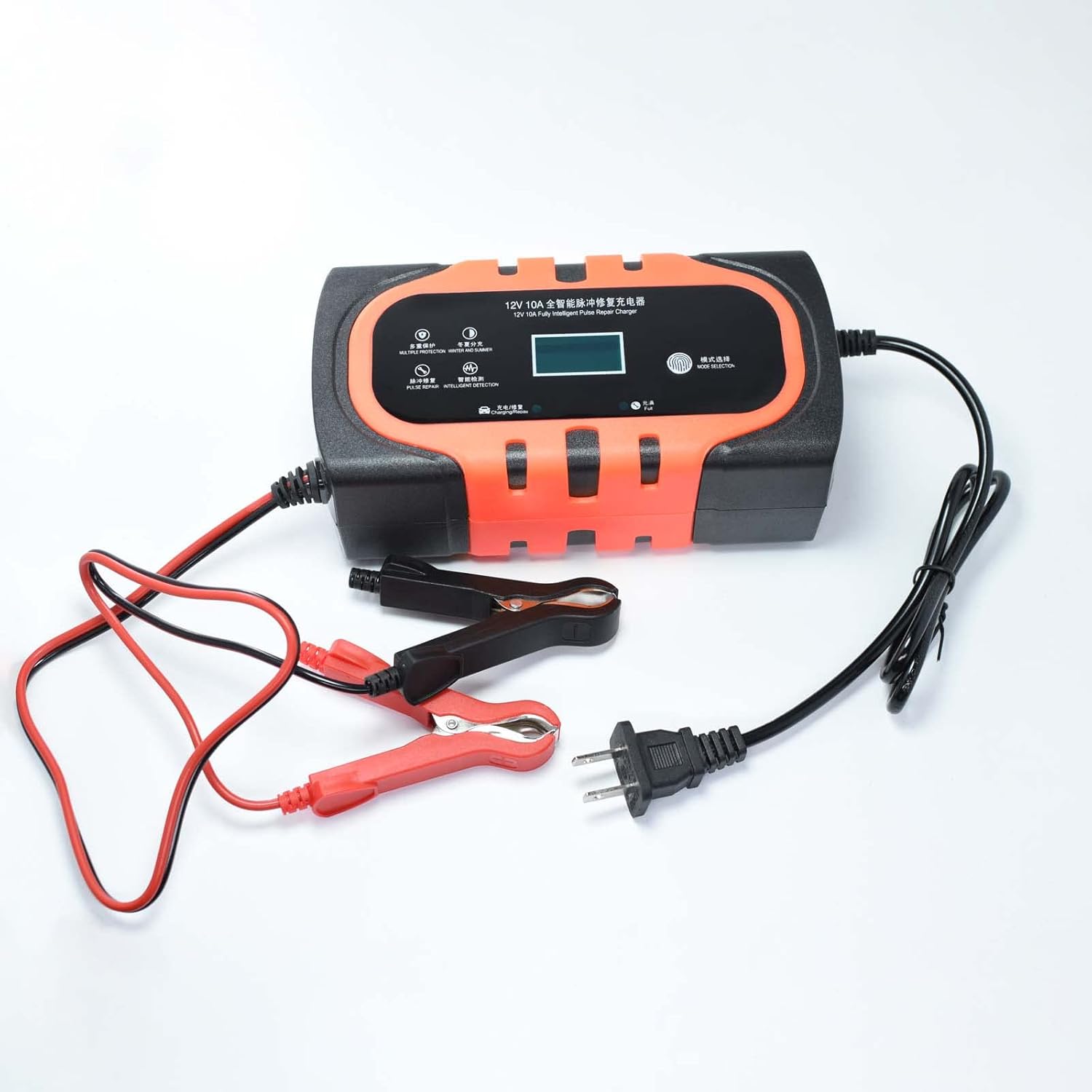 Carregador Multifuncional 12V 10A para Baterias de Chumbo-Ácido - Reparo e Carregamento para Baterias de 12V 4AH a 100AH