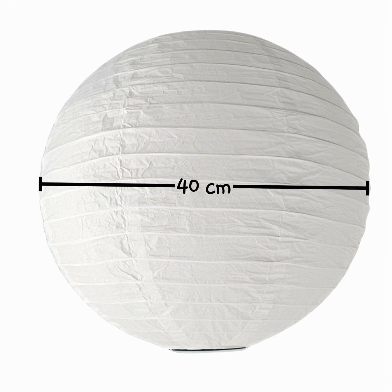 Paralume decorativo in carta, bianco, di ricambio, per lampada a sospensione, lampada da tavolo, lampada da terra, 1 paralume in carta, diametro: 40 cm