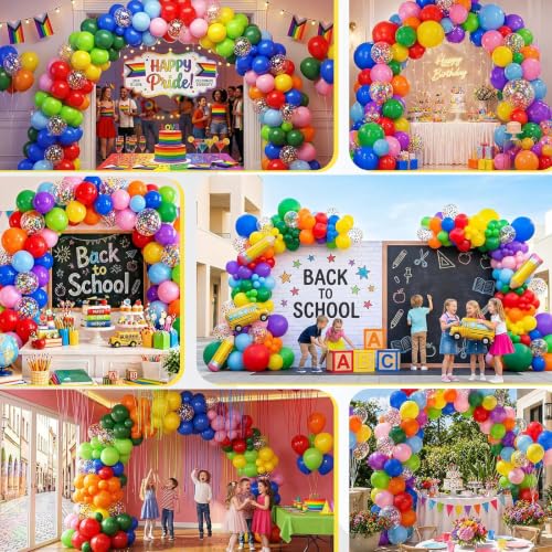 Image of Togvu Rainbow Balloons Assorted Colors 50Pack Small Mini Balloons Colorful Latex Party Balloons for Birthday Baby Shower Wedding Party Birthday Decorations