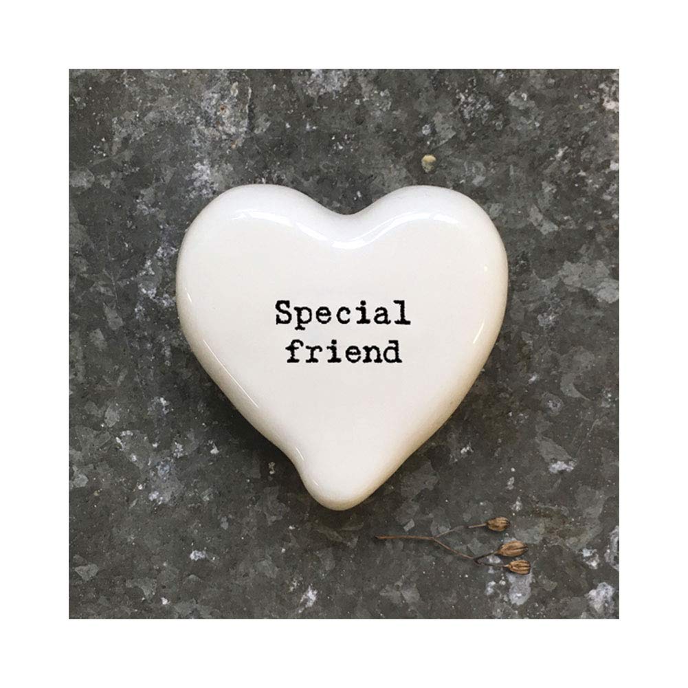 East Of India White Heart Token - Special Friend