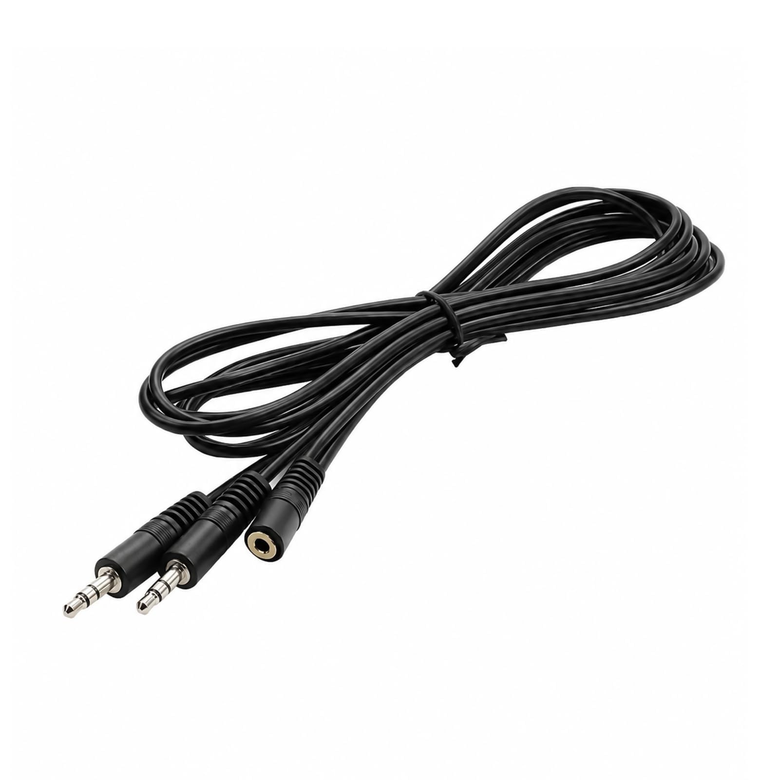 Audio-Splitter, Dual-Klinkenstecker, 3,5 mm, Adapter für Kopfhörer, TRRS männlich auf 2 weiblich, PC-Headset-Adapter, Stereo-Y-Splitterkabel mit Audio- und Mikrofontrennung, kompatibel mit Computer 2