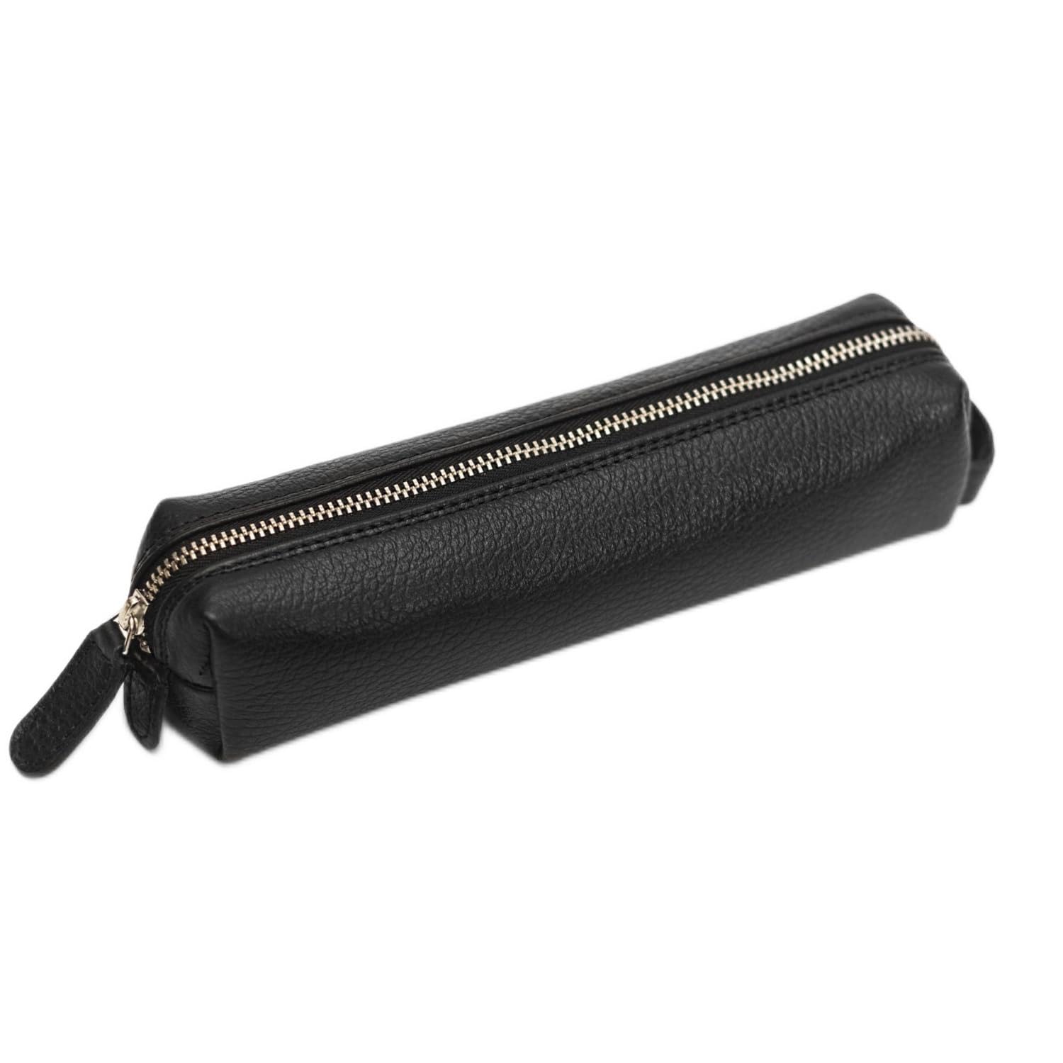 Astuccio Porta Penne in Pelle Martellata, Fatto a Mano in Italia - Elegante Portapenne Cuoio con Chiusura Zip, Porta Penne Astuccio in Pelle.
