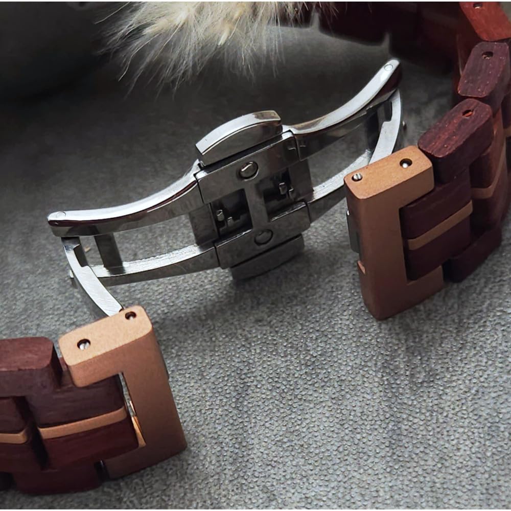 Holzwerk Germany Ręcznie wykonany designerski zegarek damski ekologiczny naturalny drewniany zegarek chronograf bransoletka zegarek analogowy zegarek kwarcowy brązowy złoty masa perłowa biała data