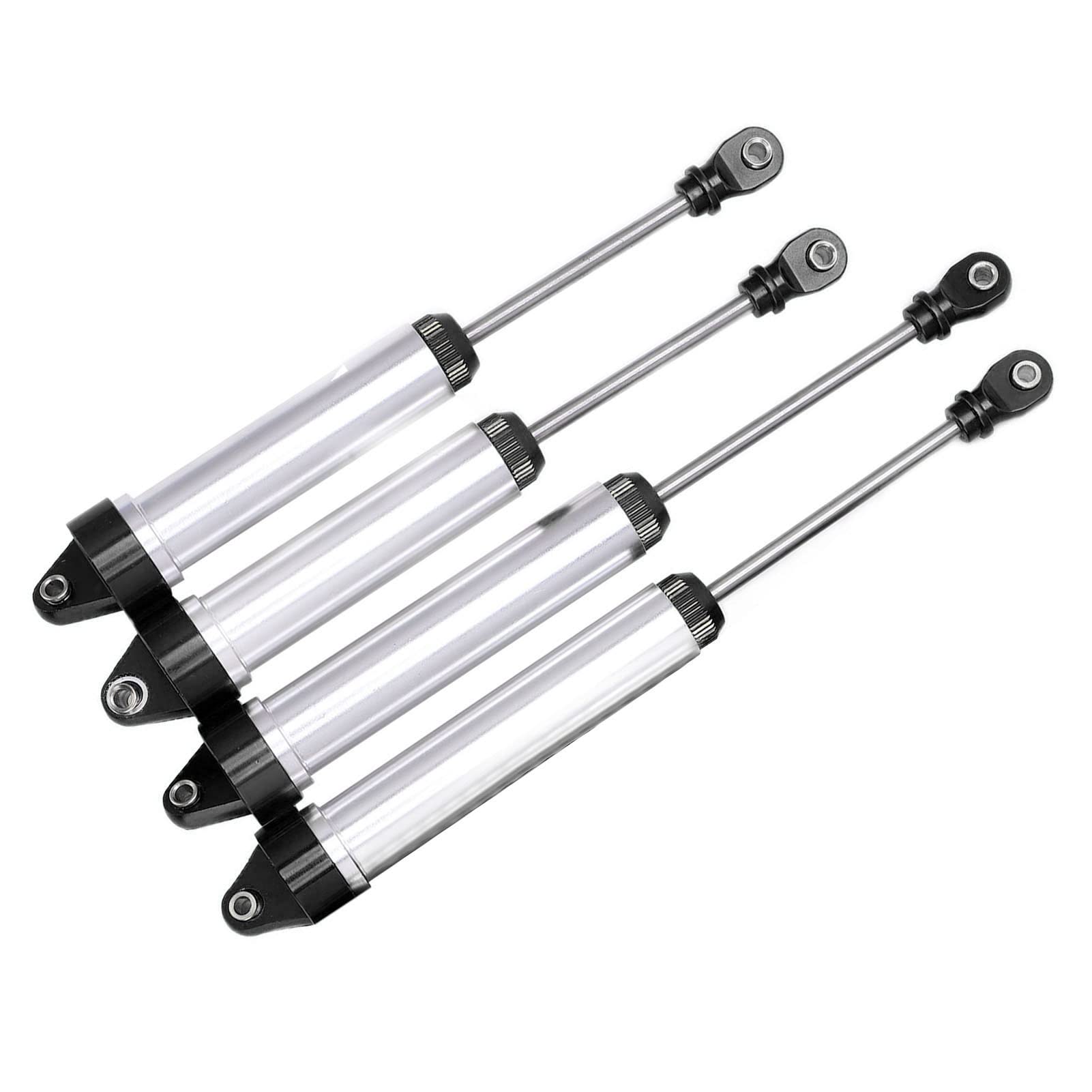 Set di Ammortizzatori RC Durevoli Ammortizzatori Anteriori e Posteriori in Alluminio Leggero per 1/7 UDR 4 Pezzi (Nera)