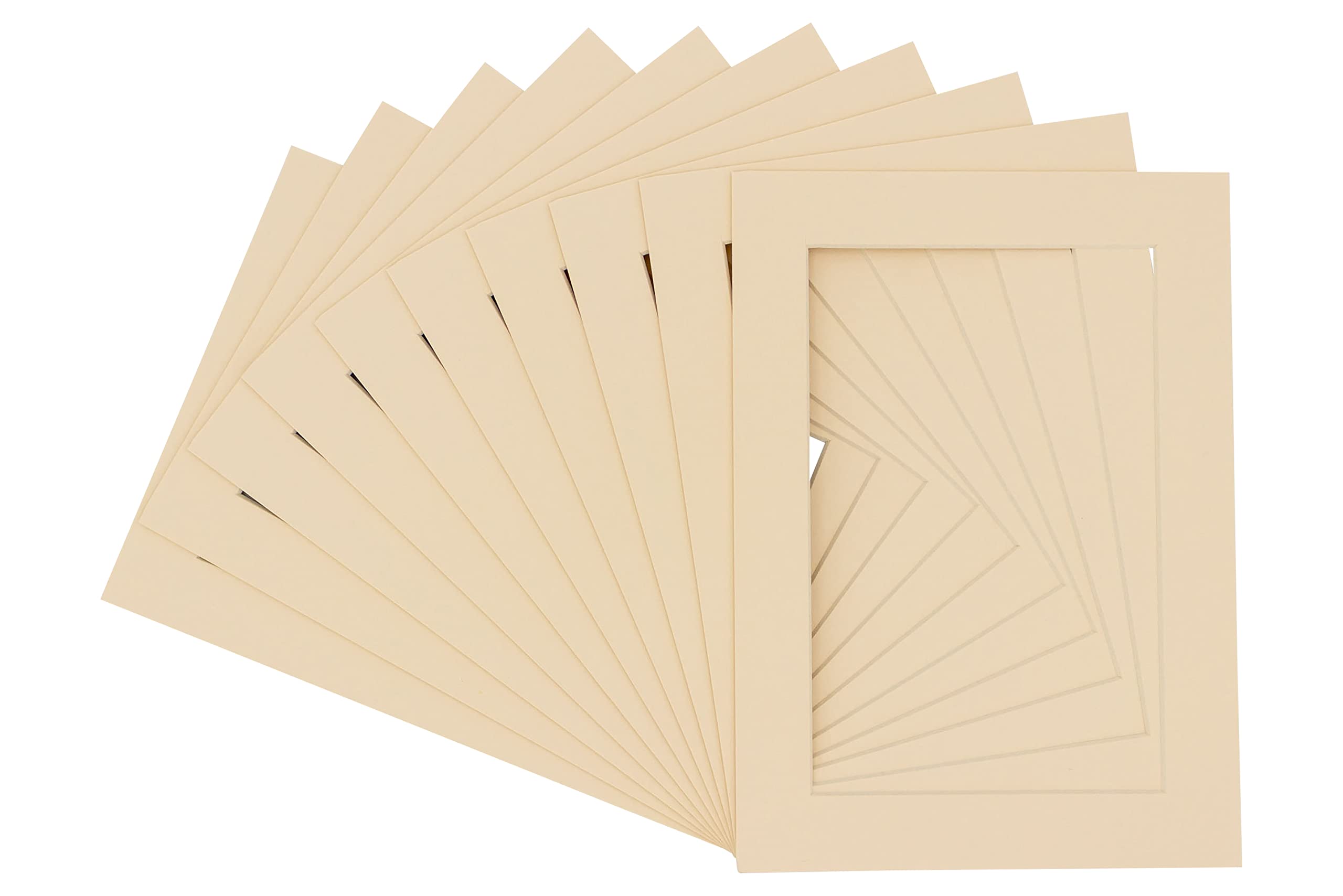 9x14 Mat Bevel Cut for 7x11 Photos - Acid Free Cream Precut Matboard - For Pictures, Photos, Framing - 4-ply Thickness