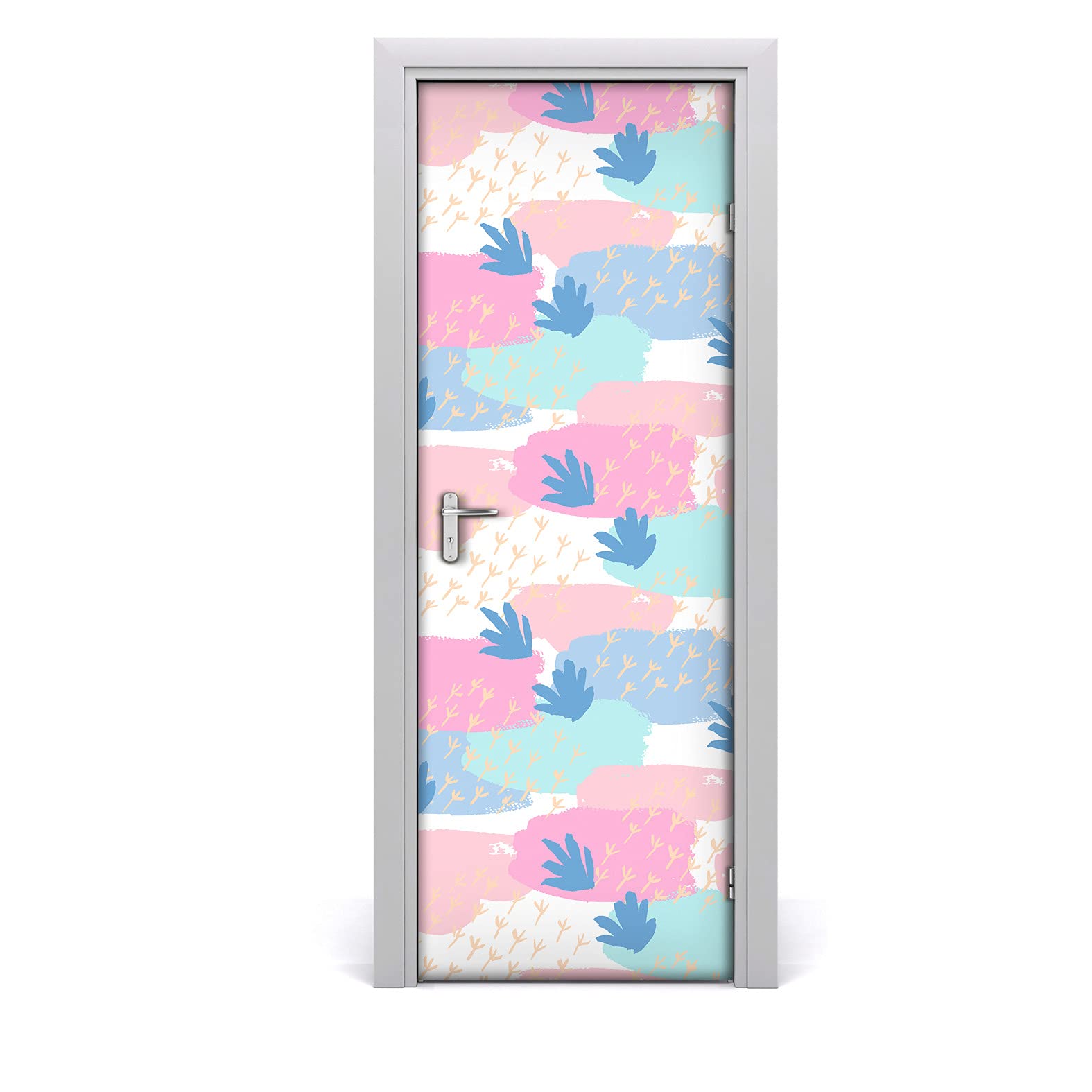 Autocollant de porte abstrait menthe 70x200cm Magic-Stick tapisserie