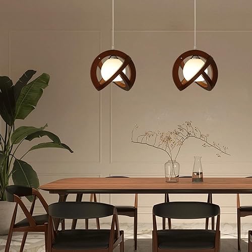 Miniatura 5 de Japanese Retro Style Chandelier,E27 Screw Ceiling Lighting Fixtures,Creative Personality Solid Wood Glass Hanging Lamp,Study Restaurant Studio