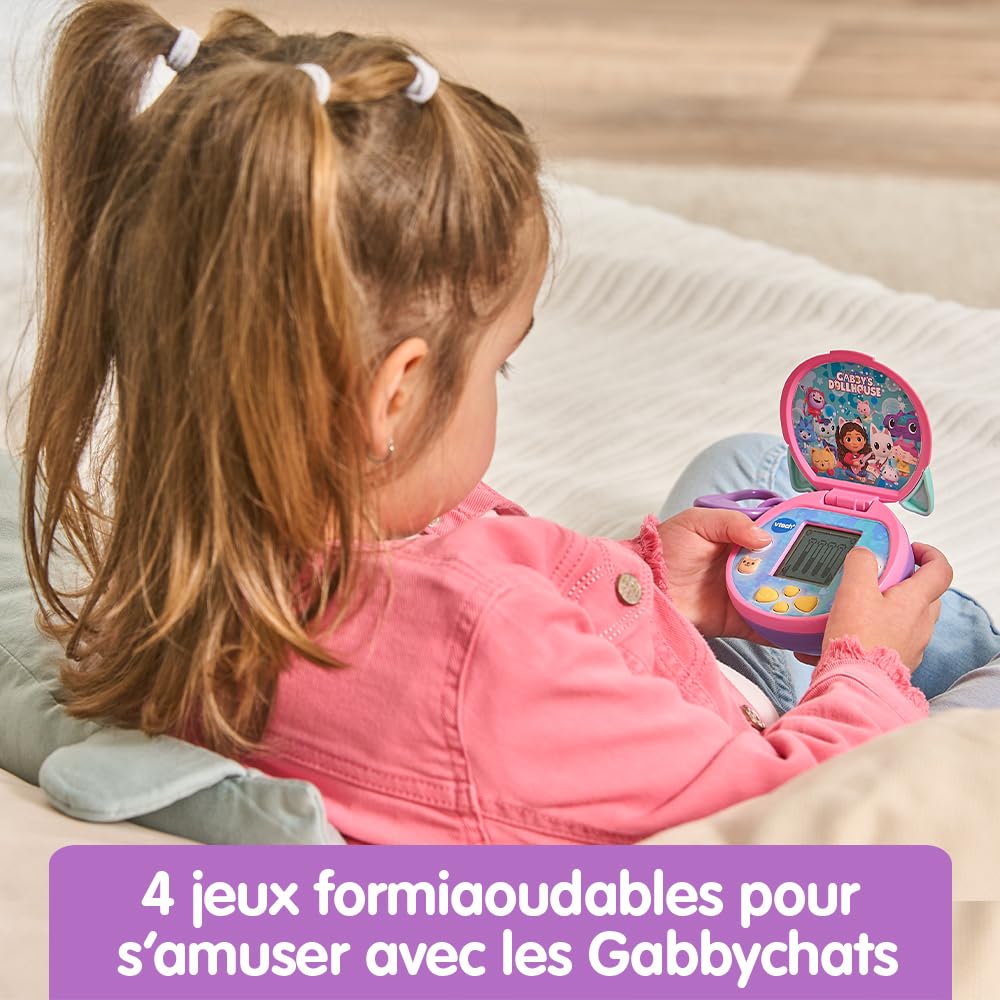 VTech - Gabby e La Casa Magica, Console Magi'Pocket, Mini Console di Gioco Portatile con Schermo Animato, 10 Quadranti, 4 Giochi, Regalo Bambino da 3 Anni a 7 Anni - Contenuto in Italiano