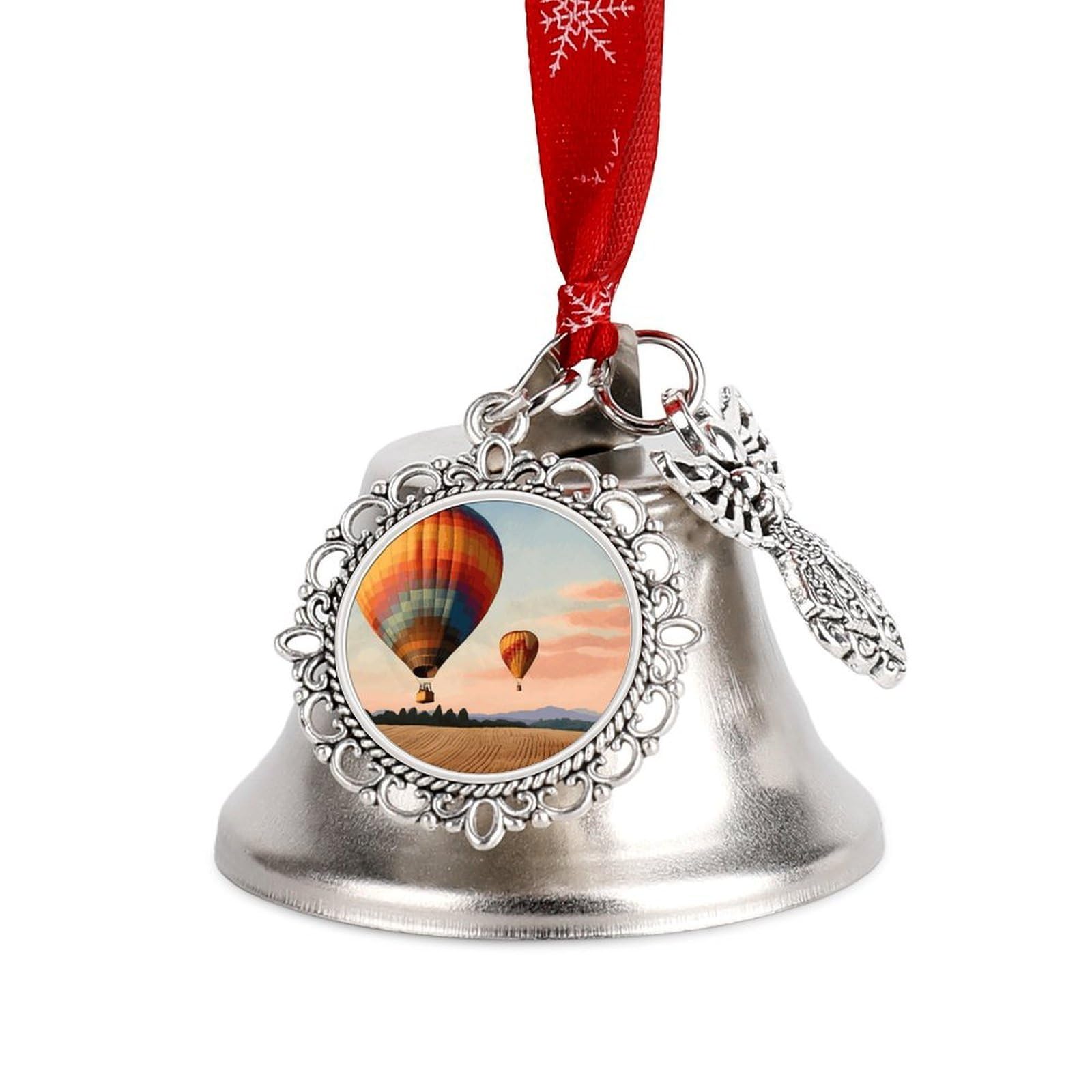Christmas Bells Iron Jingle Bells Christmas Tree Bell Hot Air Balloon Craft Bells for Christmas Decoration