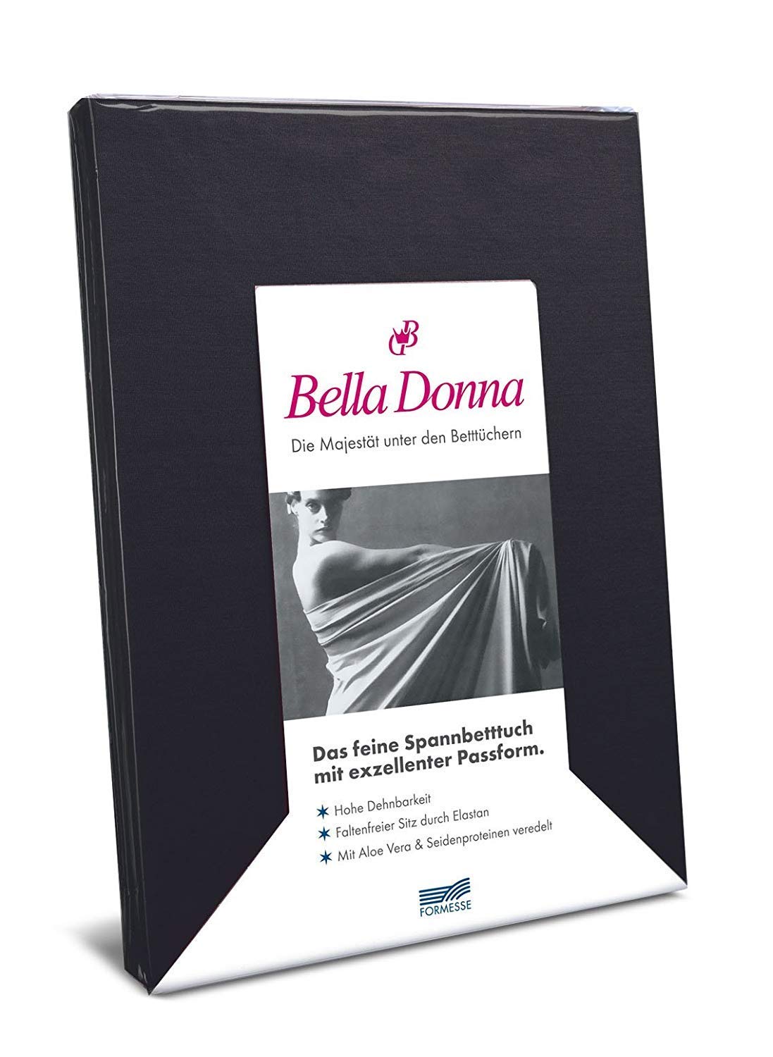 Formesse Spannbettlaken Bella Donna Jersey für Matratzen & Wasserbett 90-190 x 100-220 cm in Schwarz