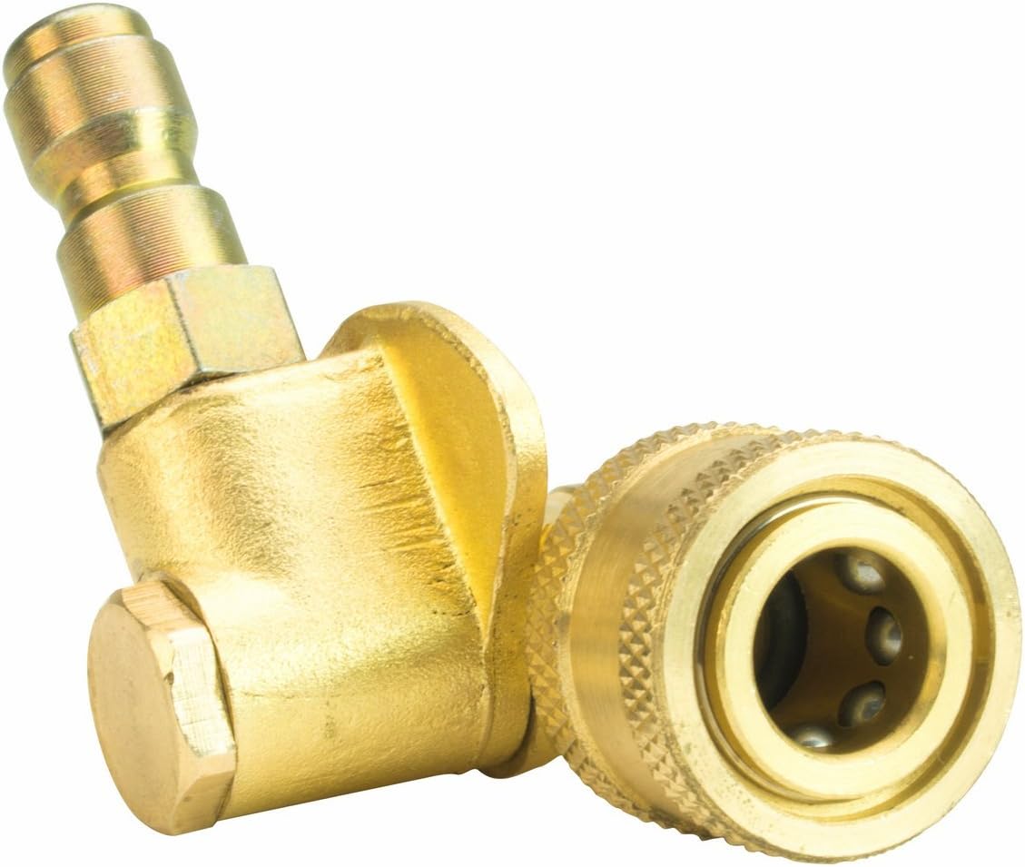 Erie Tools 120 Degree Pivoting Quick Connect Coupler for Pressure Washing with 5 Different Spraying Angles 4000 PSI 1/4 Plug x 1/4 QD Inlet/Outlet
