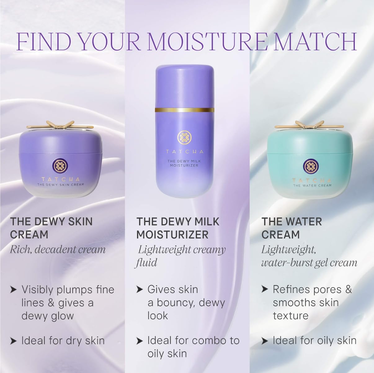 TATCHA The Water Cream | Cream Moisturizer for Face, Optimal Hydration For Pure Poreless Skin: 15 ML