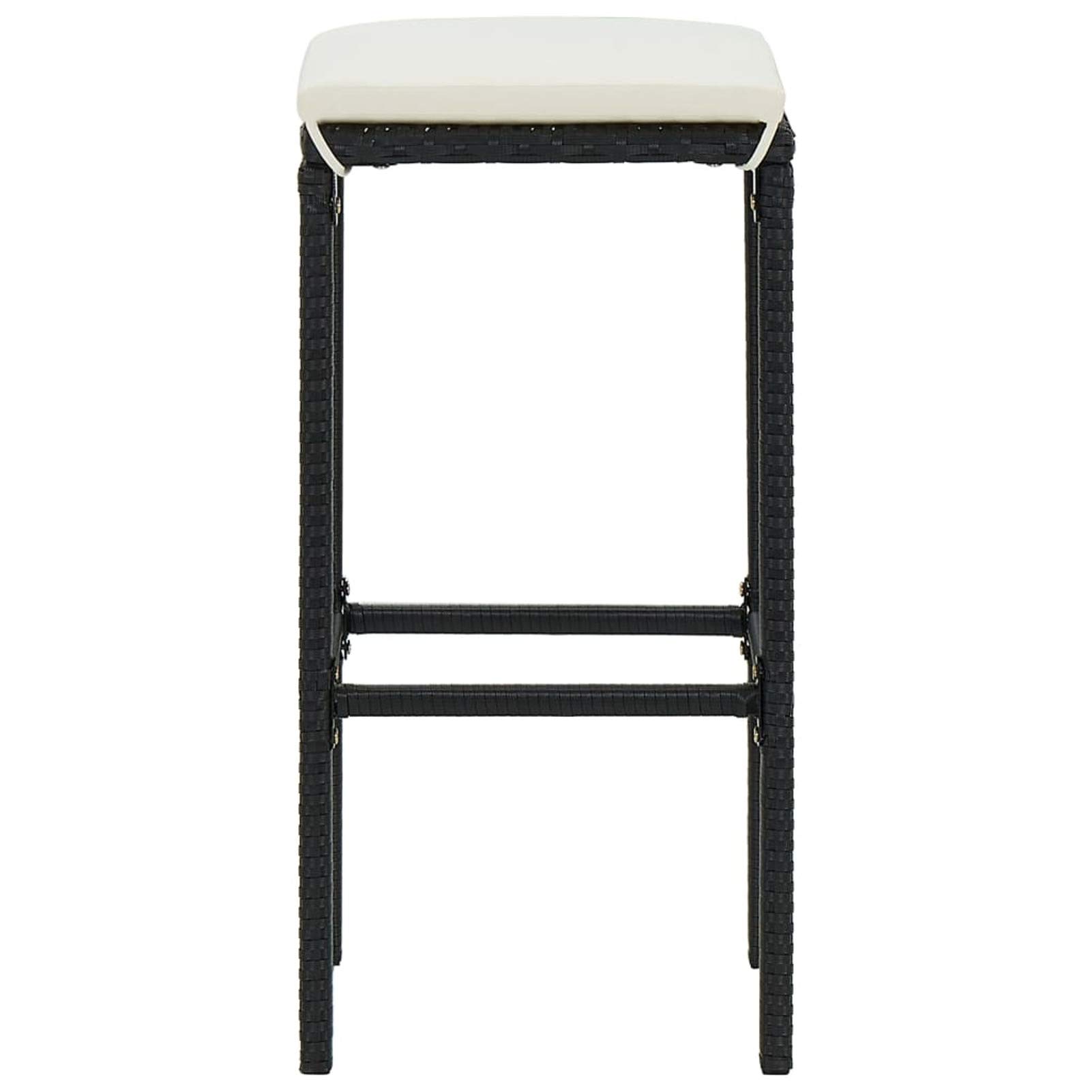 Tidyard Set da Bar da Giardino in Polyrattan Nero/Marrone/Grigio, Tavolo e Sedie Alti per Esterno