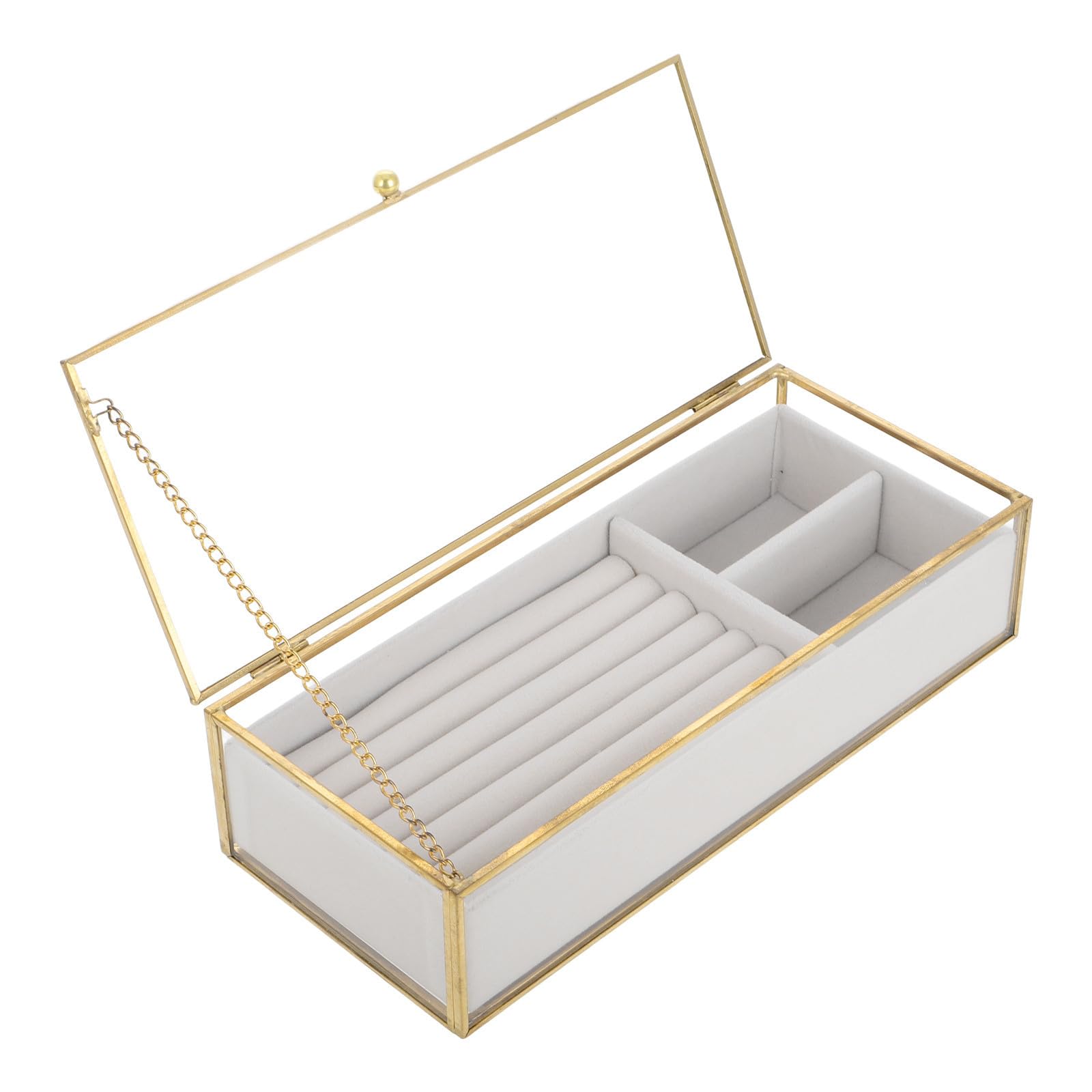 Organisateur de bijoux en verre vintage MARMERDO boîte porte-bagues femme