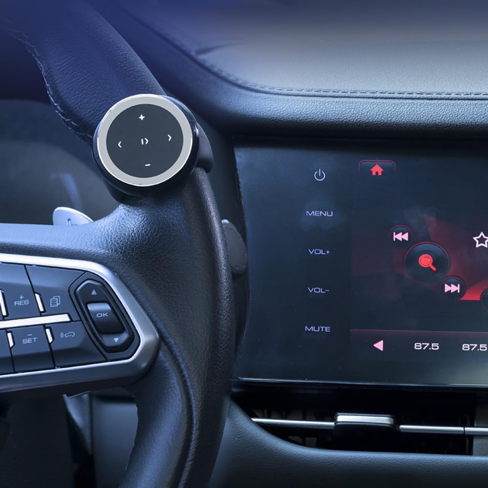 POFET Telecomando al volante Telecomando Bluetooth Bluetooth 4.0 Otturatore Controllo remoto della riproduzione musicale Supporto per assistenti vocali Compatibile con iOS e Android