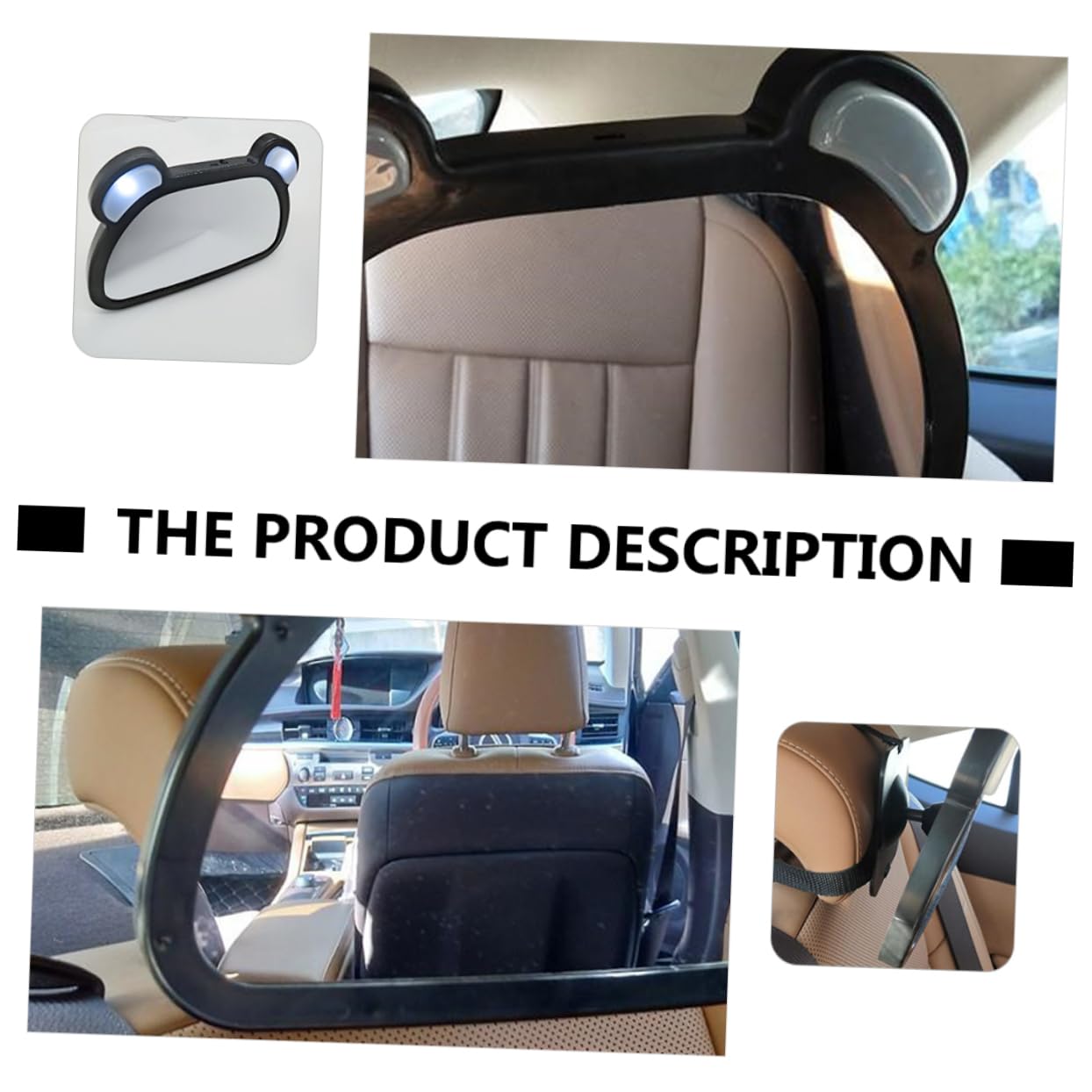 LIFKOME Espejo de Coche para Bebe, Espejo Retrovisor del Asiento Trasero Diseño Giratorio, Fácil Instalación y Observación del Ñiño Coche