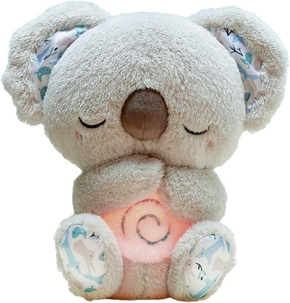 Anxiety Relief Koala, Breathing Teddy Anxiety Bear with Calming Music, Lights, Sleeping Otter Plush, Soothing Koala for Adults & Kids, Stress Relief Stuffed Animal
