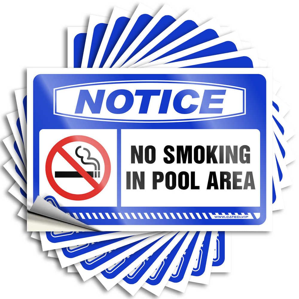 Notice No Smoking in Pool Area Personalized Scented - Bumper Reusable Waterproof Decal(12X18CM)