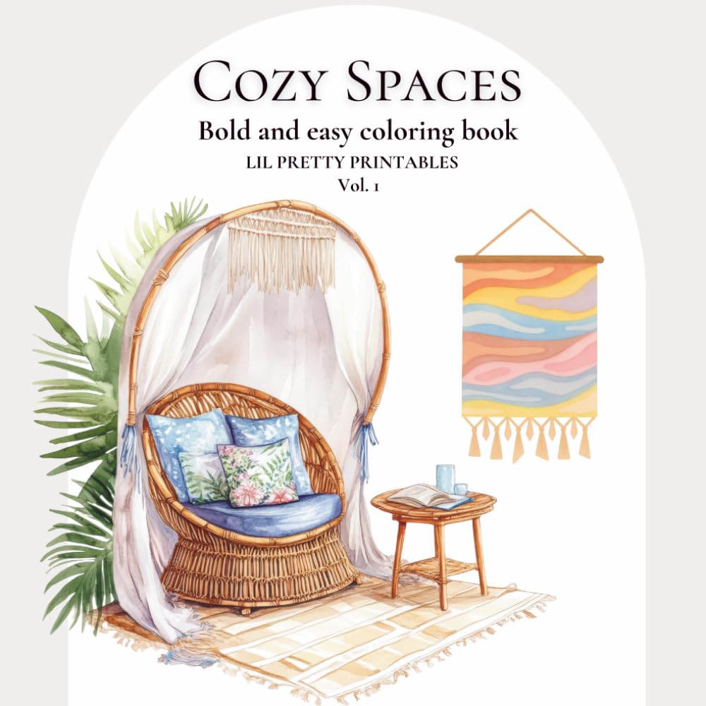 Cozy Spaces Coloring Book: Relaxing Interiors & Dreamy Nooks to Color