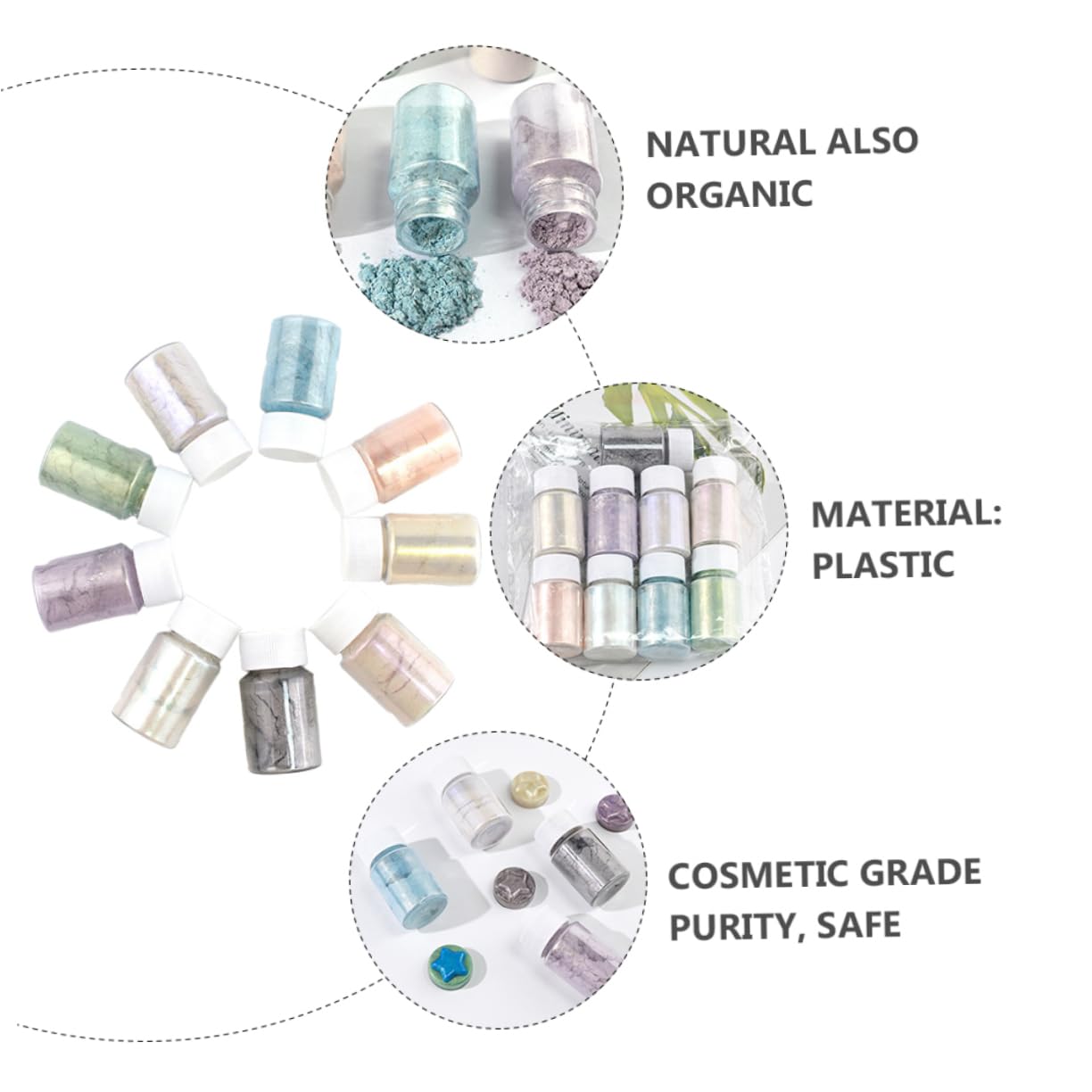 27piezas De Polvo De Mica Para Resina Epóxica Colorantes Para Manualidades y Cosméticos Pigmentos Suaves Para Jabones y De Baño