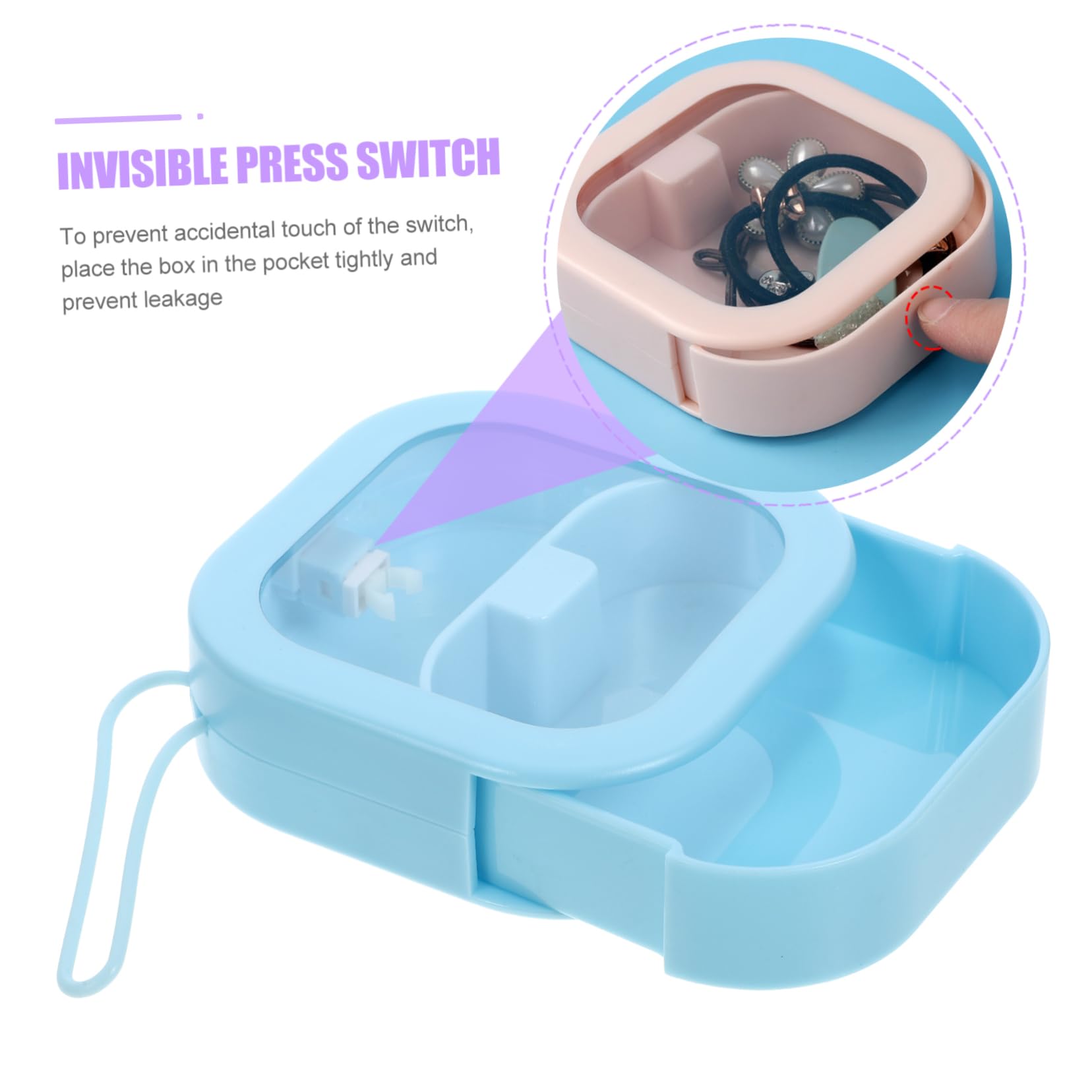 ULTECHNOVO 4 Stück Teiliges Haargummi Organizer Kompakte Schmuckbox aus Robustem Material Durchsichtige Aufbewahrung für Haarspangen Haargummis und Kleine Accessoires Tragbar für Reisen und