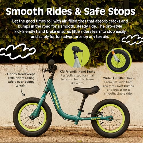 Image of Retrospec Cub Plus Toddler Balance Bike for Boys & Girls Ages 18 Months - 4 Years No Pedals with Lightweight Frame and Adjustable V-Brake, Seat and Handlebar for Kids