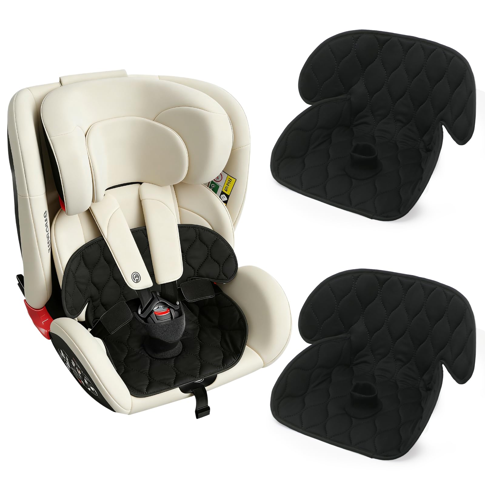 FSAIYIJ 2 Pack Potty Training Car Seat Protector for Toddlers & Baby, Waterproof Car Seat Liner, Non-Slip Reusable Washable Seat Cover for Spills, Leaks and Accidents (Black)