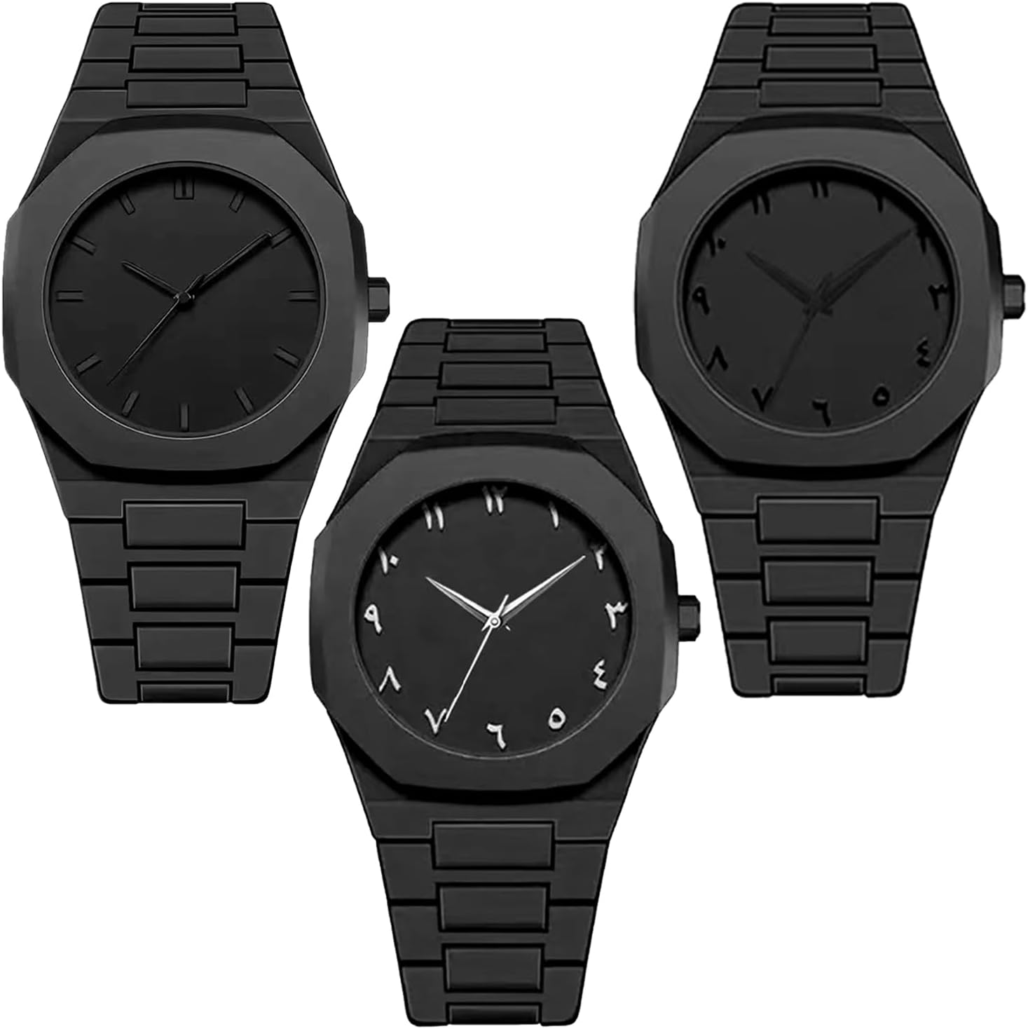 3 Pack Watches for Men Quartz Black Sports Minimalist Ultra-Thin Military Jelly Dress Classic Business Wrist Watches Wholesales Assorted Set