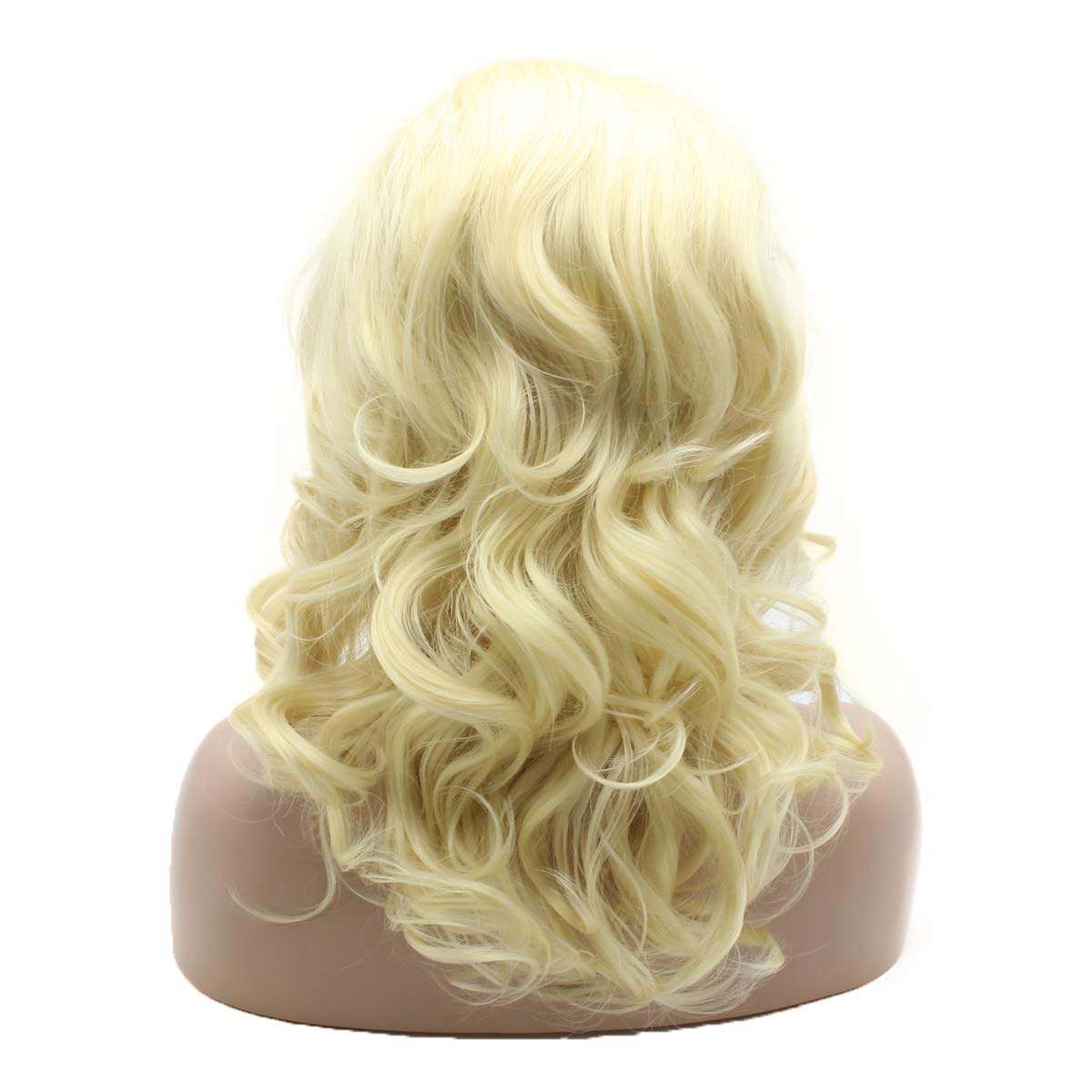 Medium Soft Silky Curly Blonde Full Synthetic Wig Amazon.com : Boyusijf 20 Inch 613 13x6 Lace Front Wig Human  main image 2
