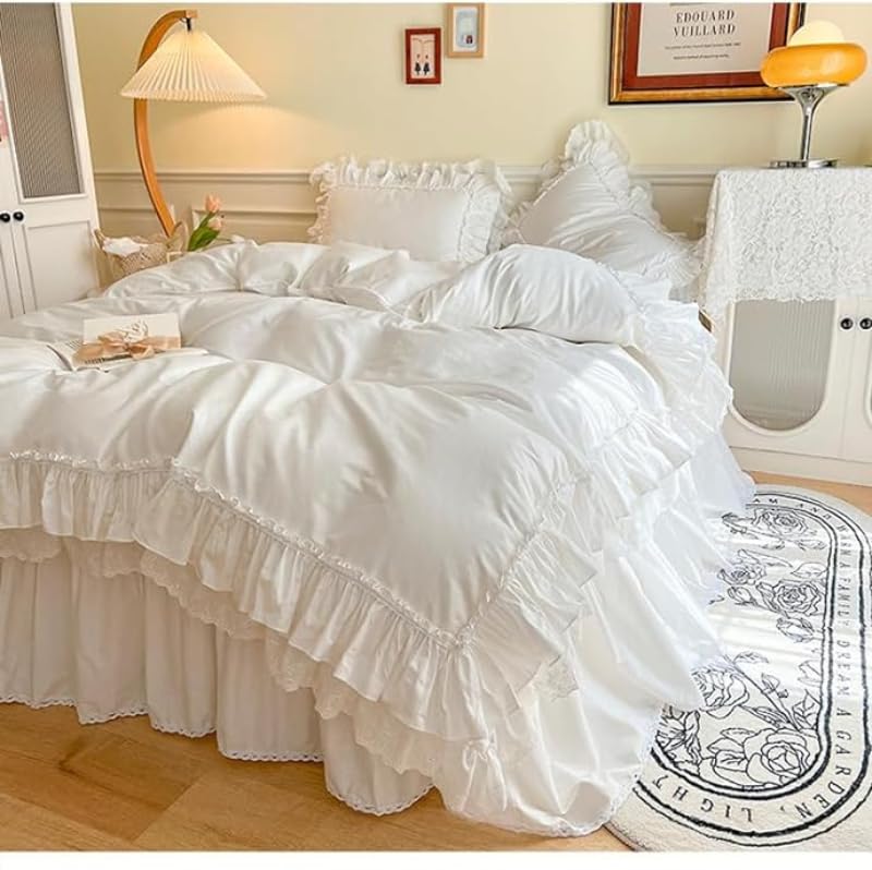 Federa Per Cuscino 61x61 Cm HOSNYE Con Rose E Strisce - Stile Shabby Chic In Lino/Cotone, Con Cerniera Nascosta, Per Divano, Letto E Auto - 4