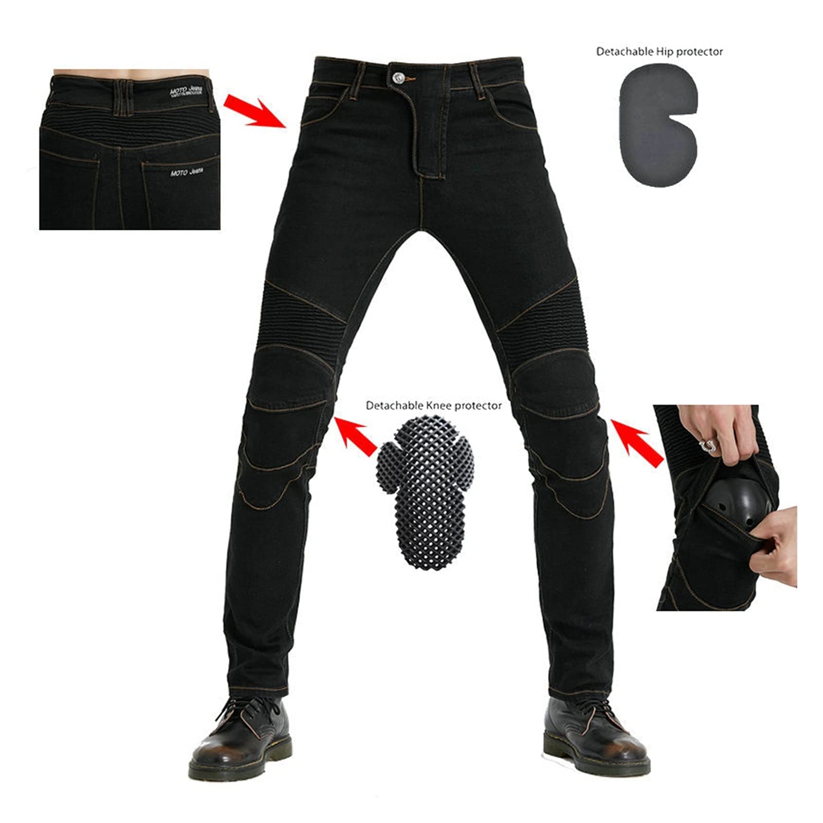 Pantalones De Motos Damas Ciclismo Cubre Los Pantalones Tela De Mezclilla, Transpirable, Resistente Al Desgaste. 4 Forros Desmontables Hombre Y Mujeres, Johns, Bicicletas, Jeans