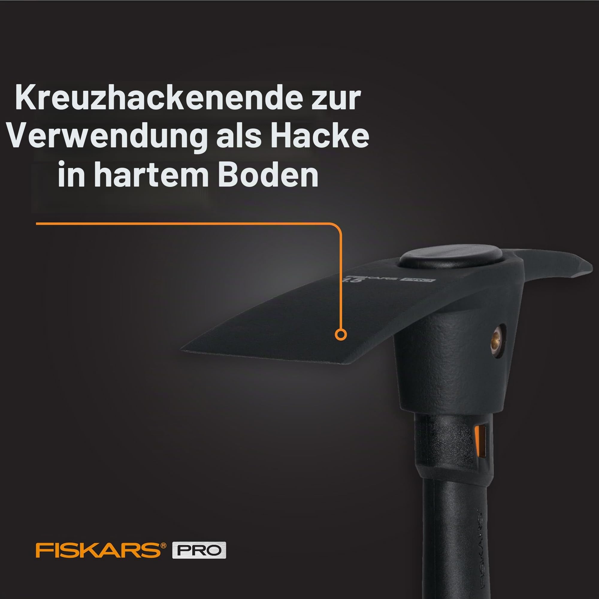 Fiskars 751220-1001 Pro IsoCore Hacke/Spitzhacke, 0,7 kg, Orange/Schwarz