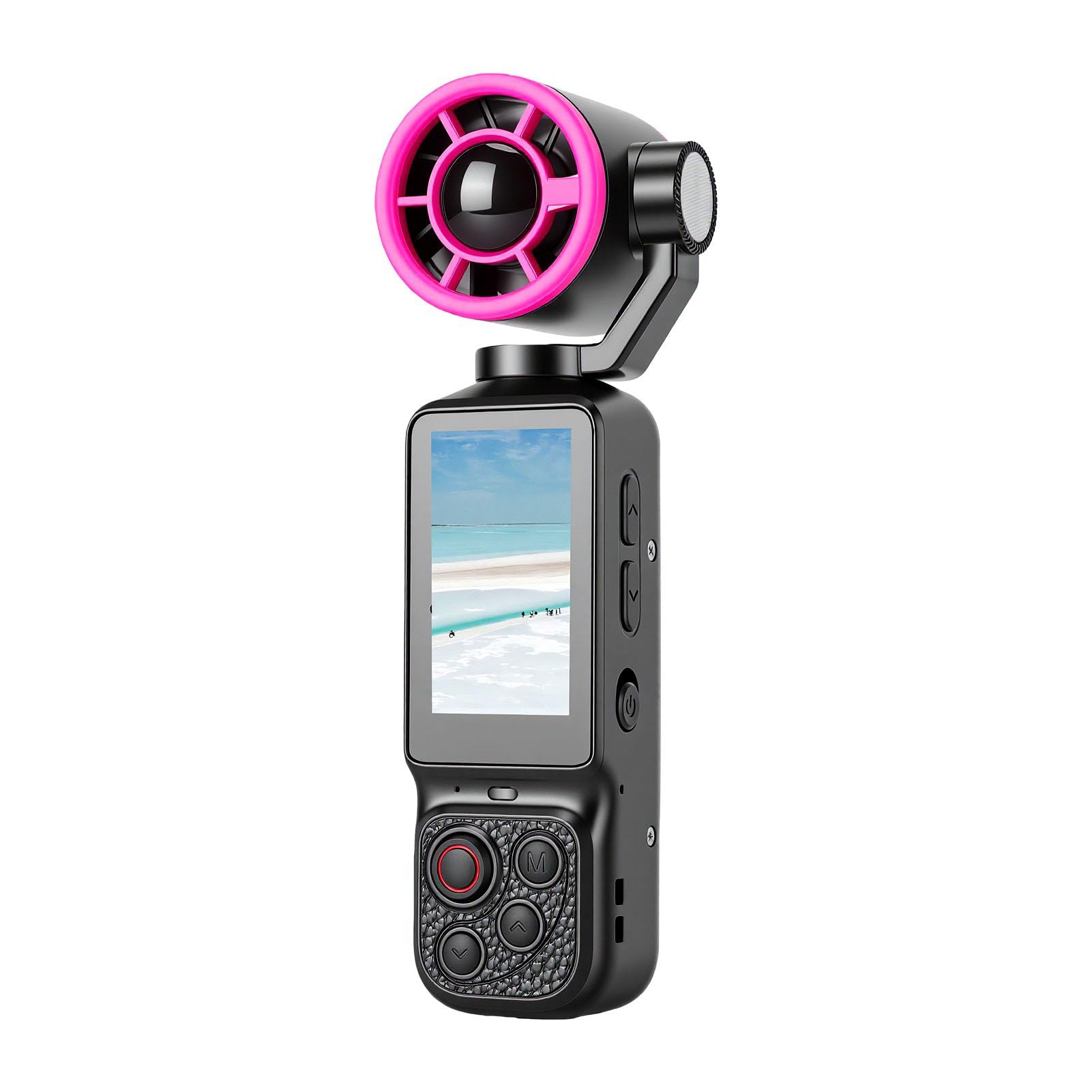 Asixxsix Vlogging Camera with Fan 2 in 1, 4K 64MP HD POV (Black) | 180 Rotatable Lens, 1.97 inch Screen, Universal 1/4 Inch Mount, Rechargable 2000mAh Battery, for Travel and Daily Moments-image-25