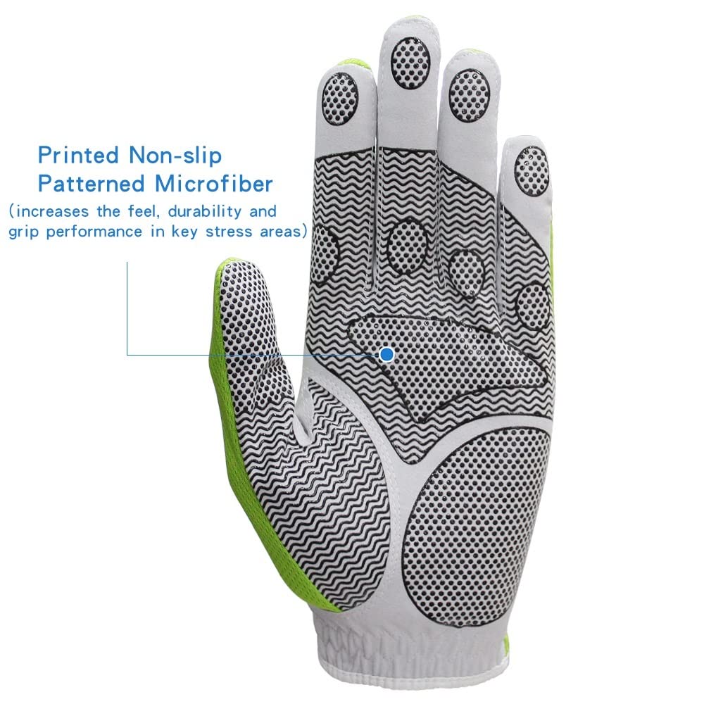 Golfhandschuhe 10 stücke Golfhandschuh Männer Linke Hand Atmungsaktive grüne 3D Performance Mesh rutschfeste Micro Faser Golfhandschuhe