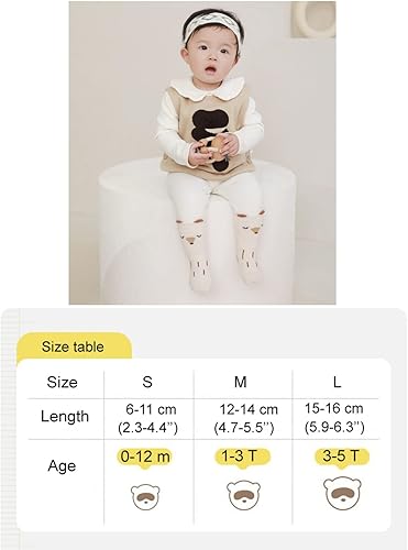 Miniatura 7 de BEHELE Calcetines de agarre antideslizantes para bebés calcetines cálidos y gruesos antideslizantes calcetines para niñas y niños recién nacidos 5