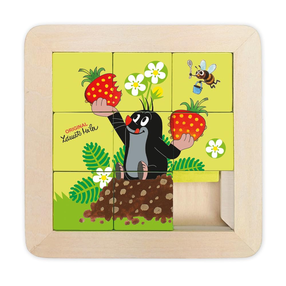 Trötsch Der kleine Maulwurf Schiebepuzzle aus Holz: Puzzle Spiel Schiebespiel Gedulsspiel