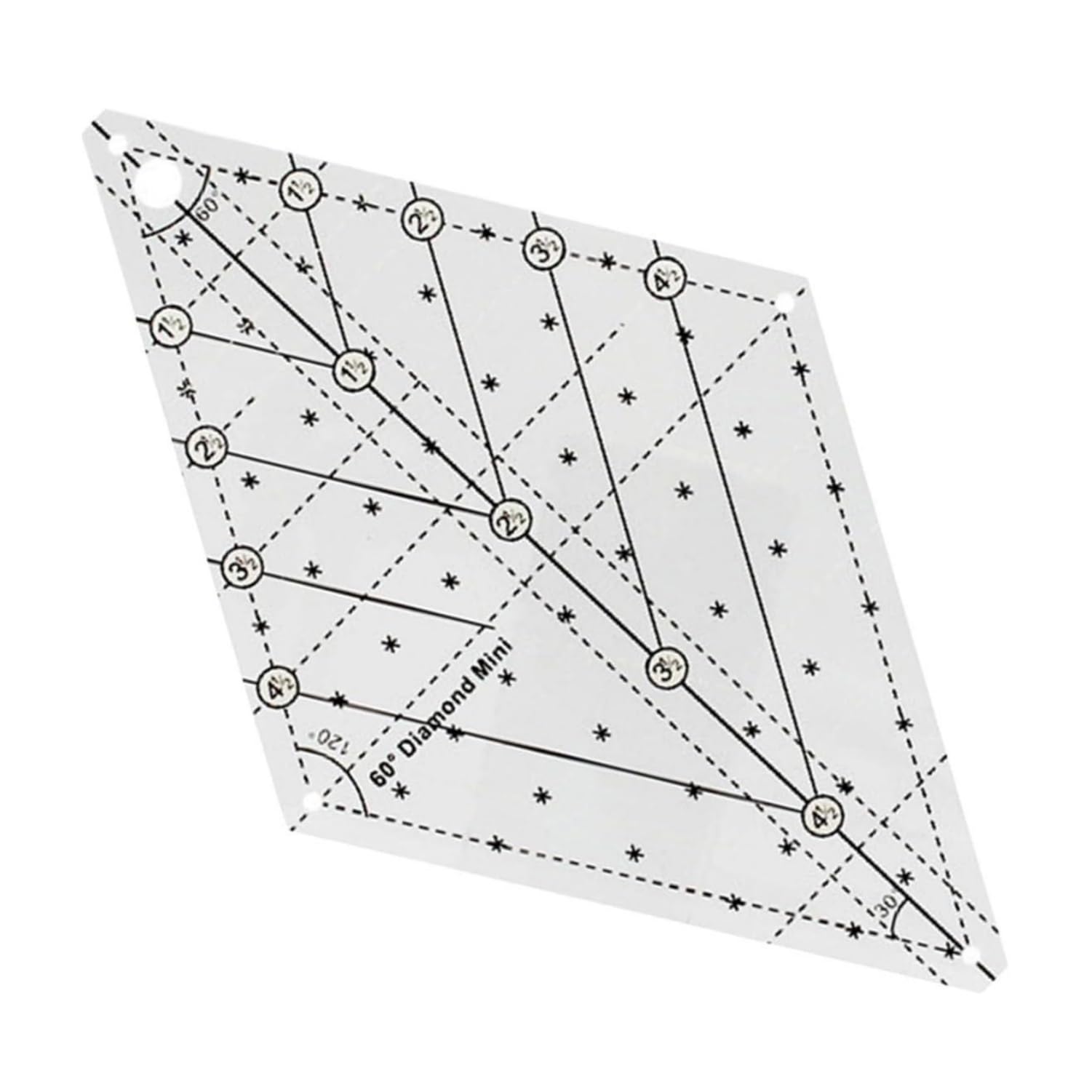 60 Degree Diamond Ruler Quilting Template Free Quilting Templates Patchwork Ruler Diamond Shape Templates Transparent Patchwork Sewing Cutting Craft Ruler DIY Tools (L)