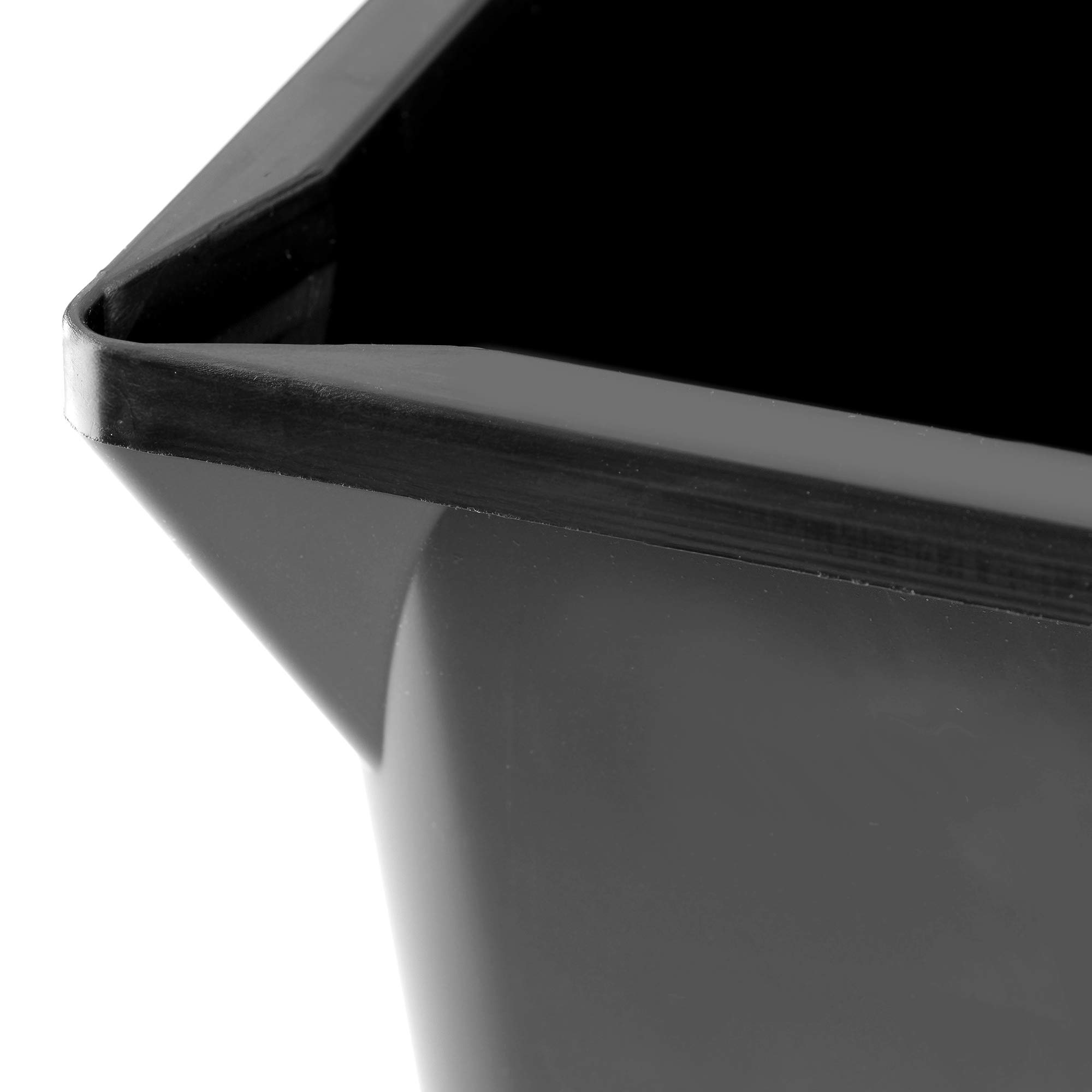 KADAX Cubo de pintura cuadrado de plástico, cubo con asa de metal, cubo de agua resistente con borde de vertido, para renovación, jardín, cubo de limpieza, rectangular, 1 unidad), color negro