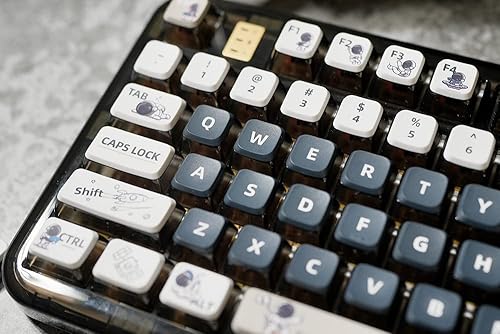 Miniatura 6 de Teclas de pudín PBT, tema astronauta, juego de teclas de sublimación de 117 teclas, perfil ASA personalizado para teclado mecánico Cherry Gateron MX
