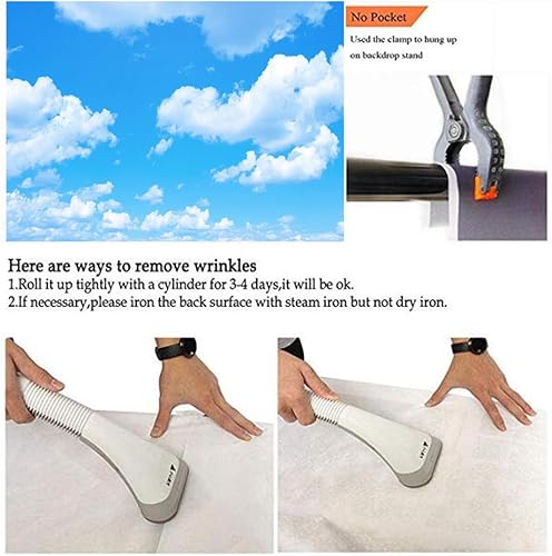 Miniatura 7 de Telones de fondo de fotografía con tema de nubes blancas de cielo azul, 7 x 5 pies, cielo claro, para niños, fiesta de cumpleaños, cartel de recién