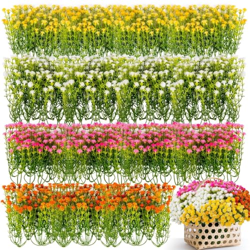 RAINFLOW Baby Breath Flowers Artificial Bulk - 100 Mini Artificial Flowers