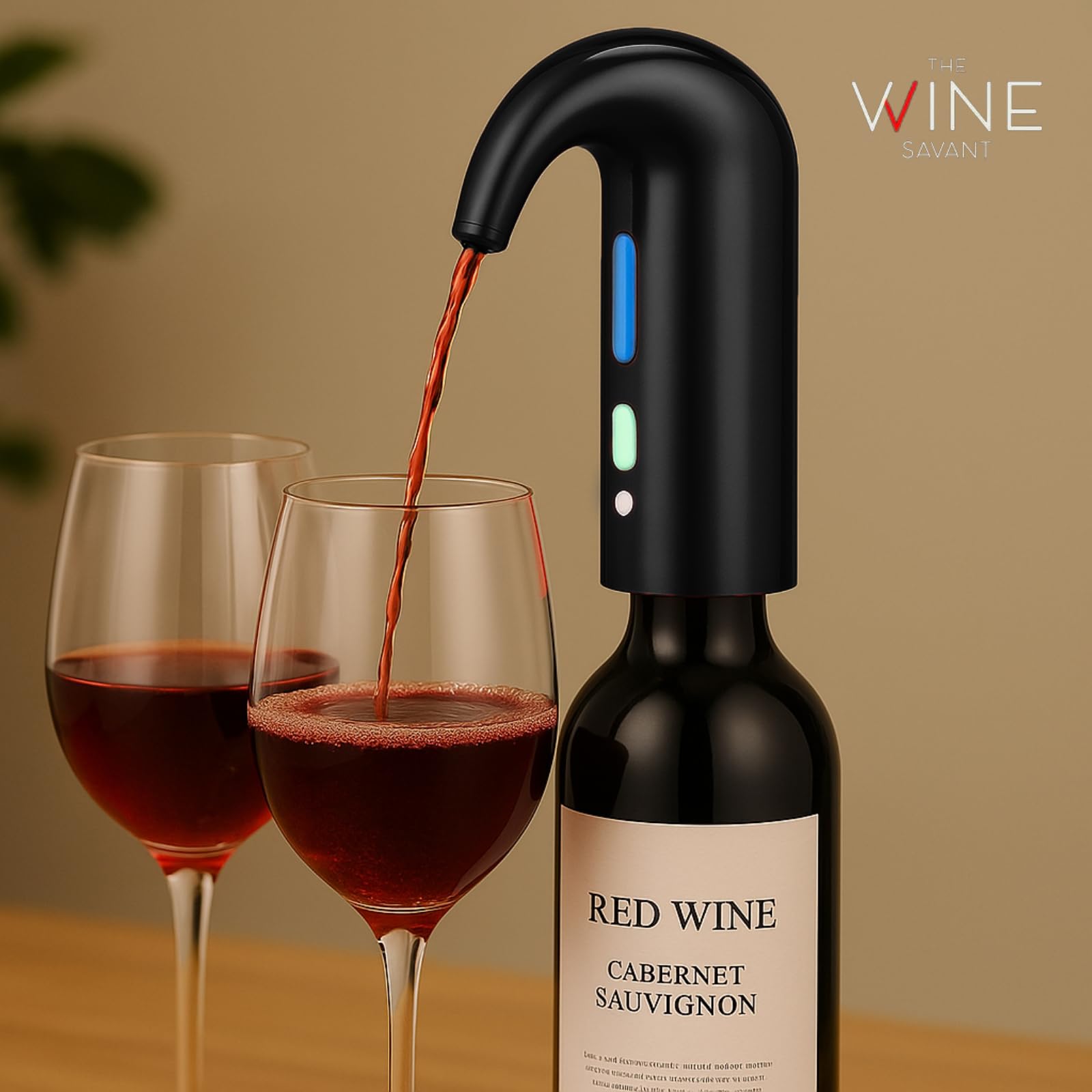 Aérateur de vin électrique – Accessoire de vin portable de qualité supérieure pour vins rouges et blancs, aération tactile pour vin et spiritueux – Débutant et amateur – Bec verseur – Cadeaux de vin
