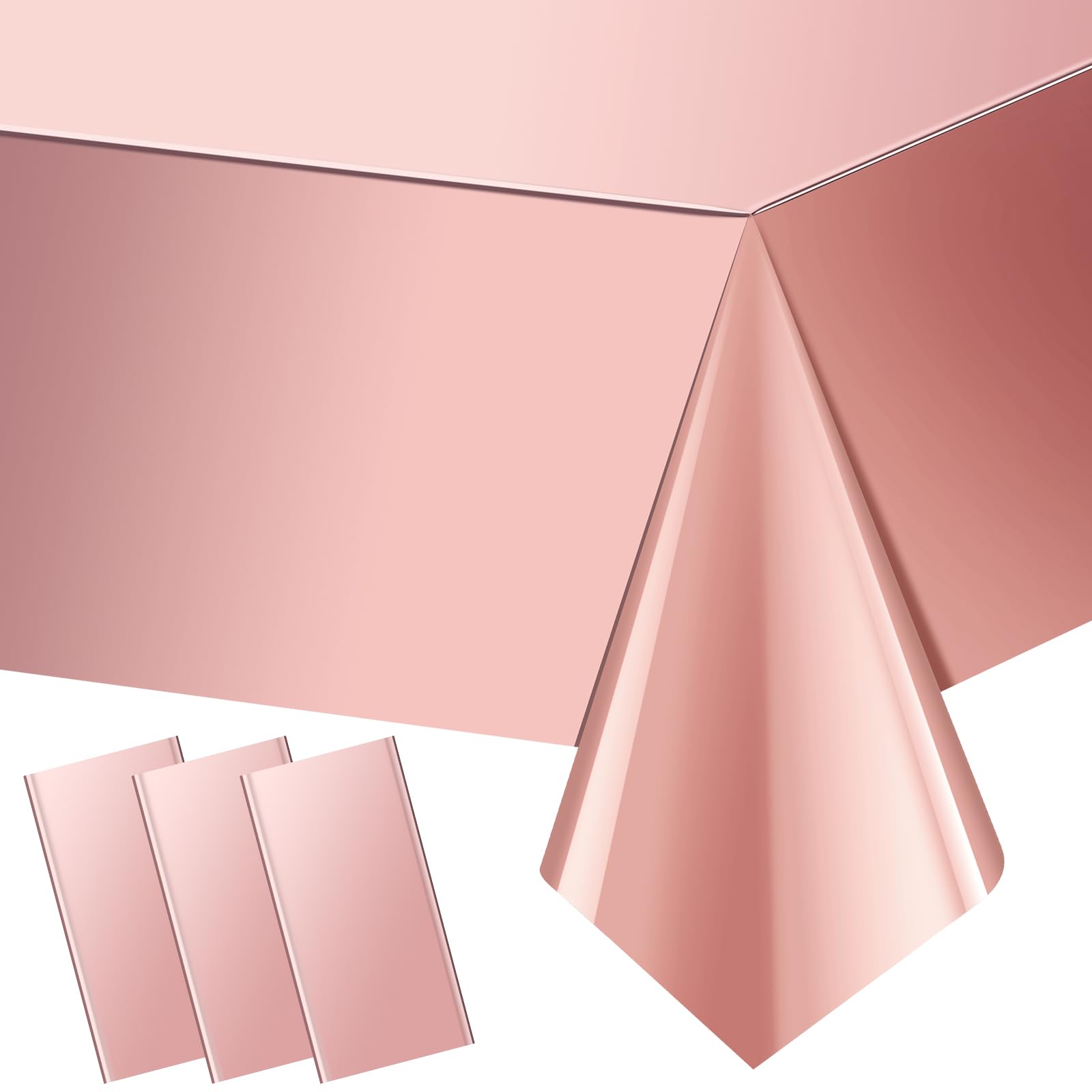 FunnyPars 3 Pack Rose Gold Plastic Tablecloth - tablecloths | Mubboo