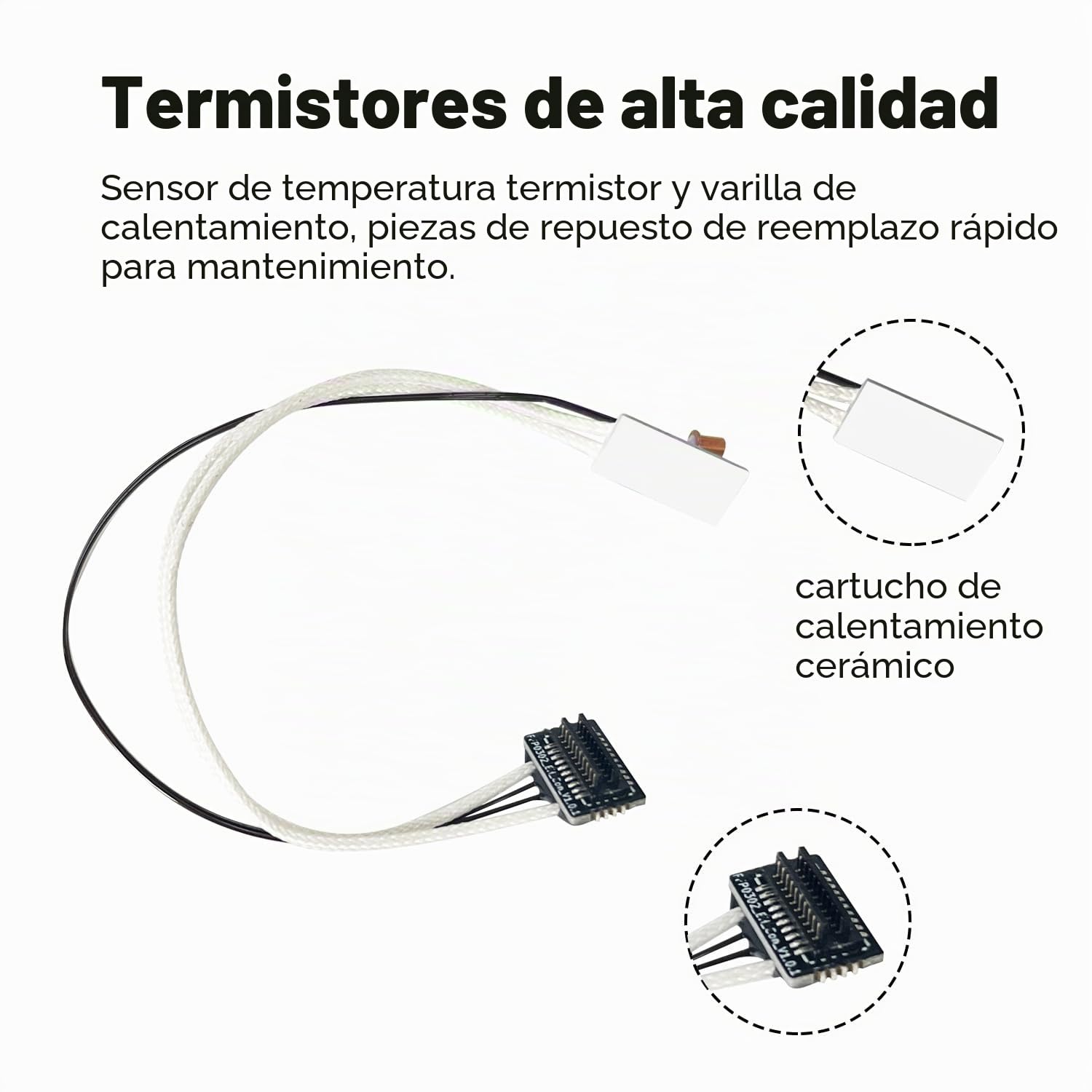 HzdaDeve Kit de montaje de calefacción para Flashforge AD5X Hot End Calefacción Componente con cartucho de calefacción y termistor Sensor de temperatura Clip de base aislante del calor para Flashforge
