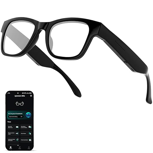 AI Translation Smart Glasses with Chat GPT for Men and Women - Real-time Translator 164 Languages, Music Playback & Hands-Free Calls for Daily Use, Travel