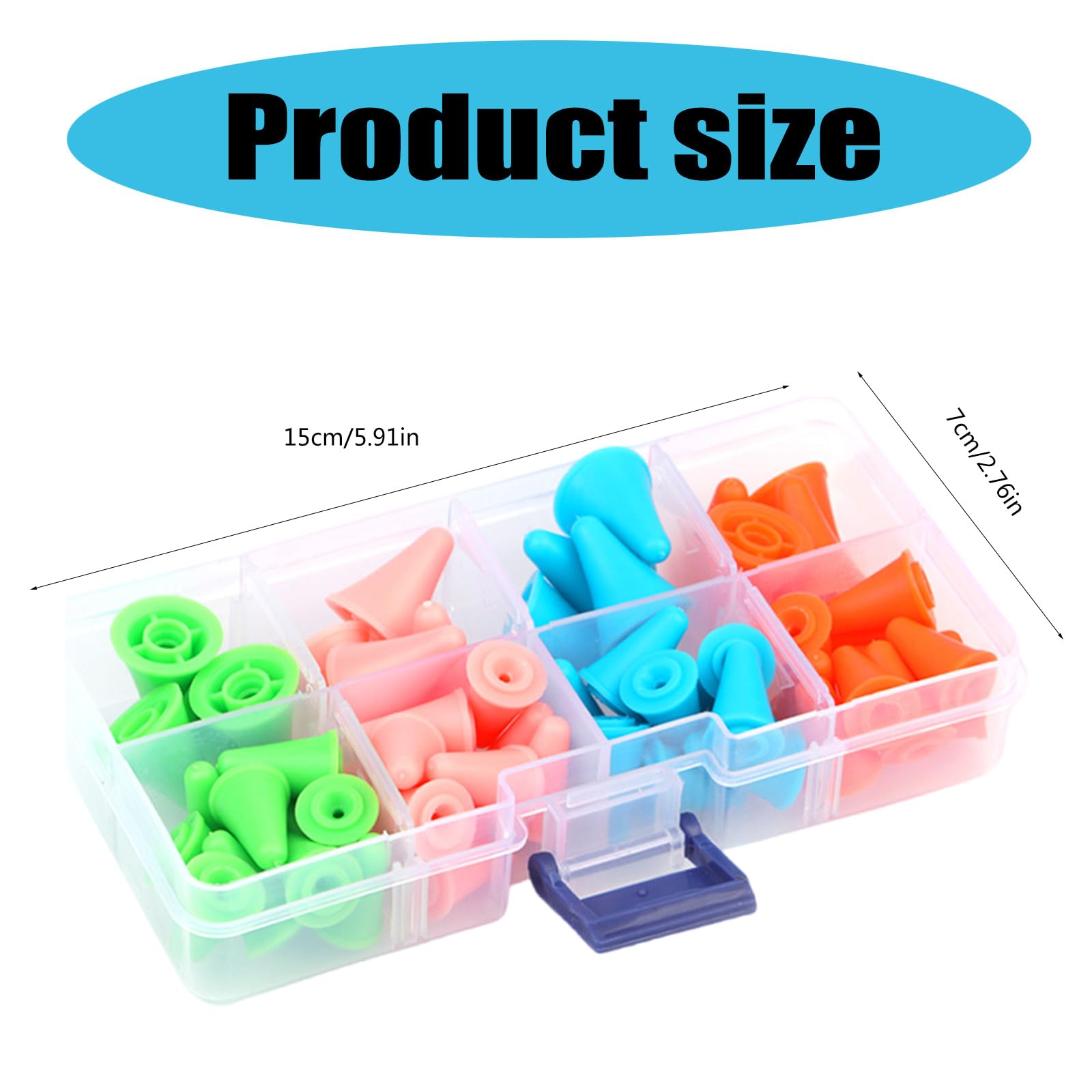 FREEBLOSS 16 Fermaferri Per Maglia - Proteggi-punte In Silicone Multicolori, Esagonali E Rotondi, Per Uncinetto E Cucito - 4